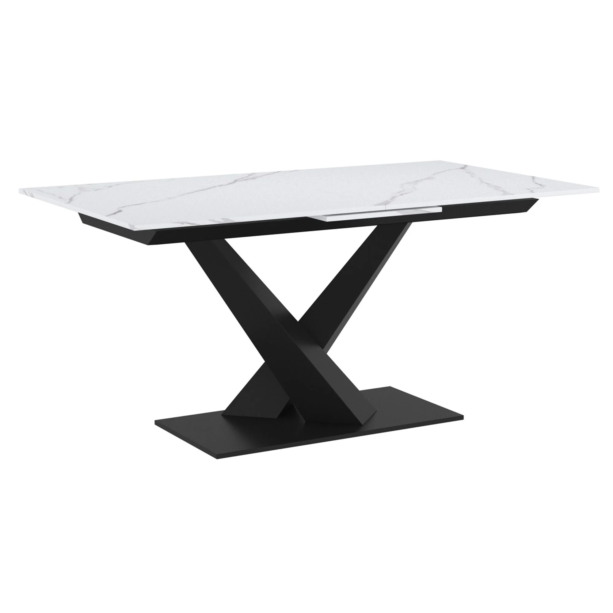 Julius/Dario 7pc Dining Set in White Table with Charcoal Chair - Image 2