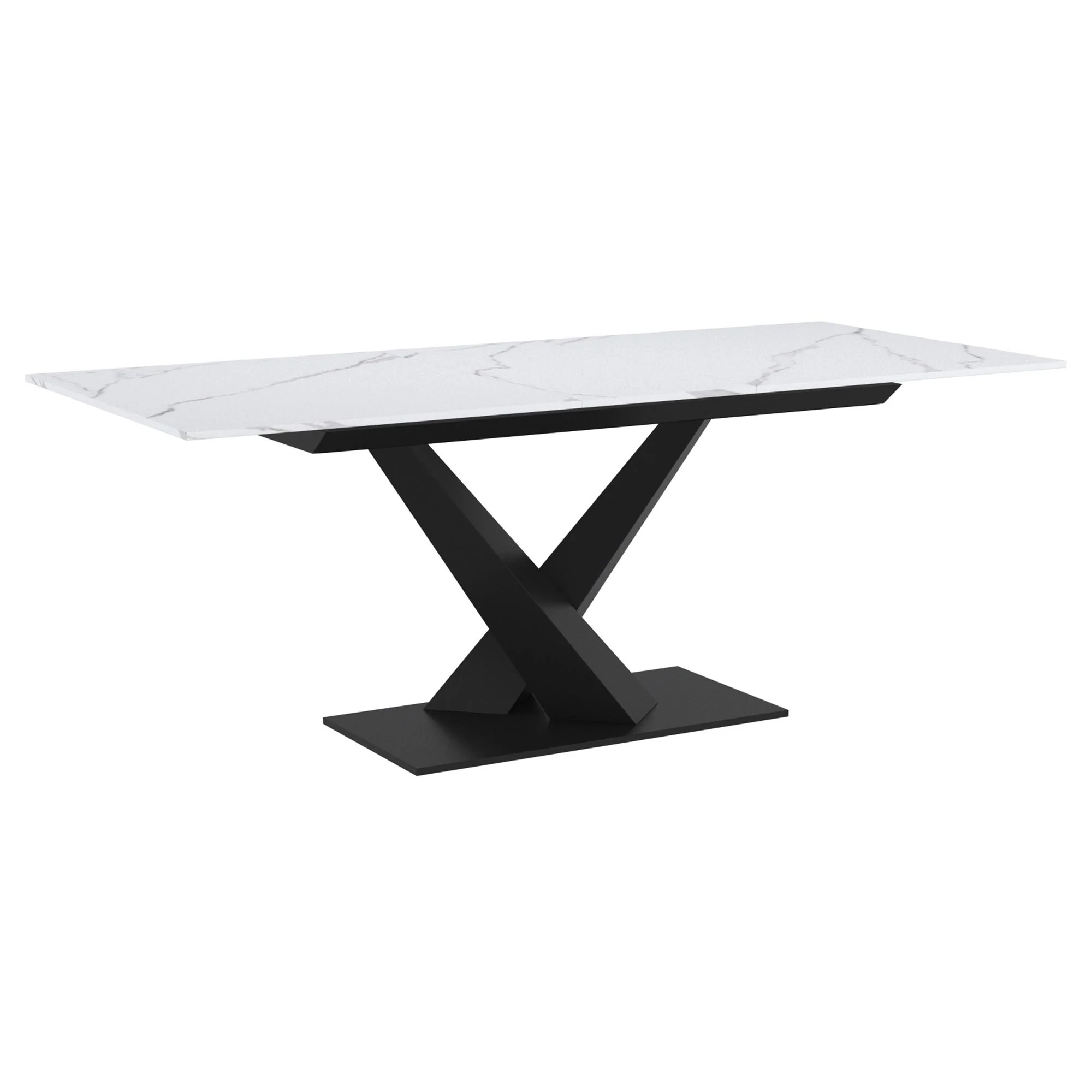 Julius Dining Table w/Extension in White and Black - Image 5