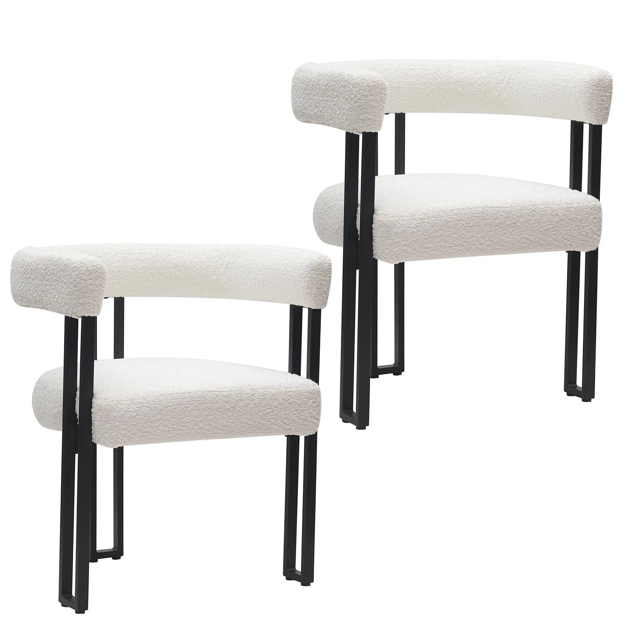 Julius/Scarlet 7pc Dining Set in Black Table with Ivory Chair - Image 10