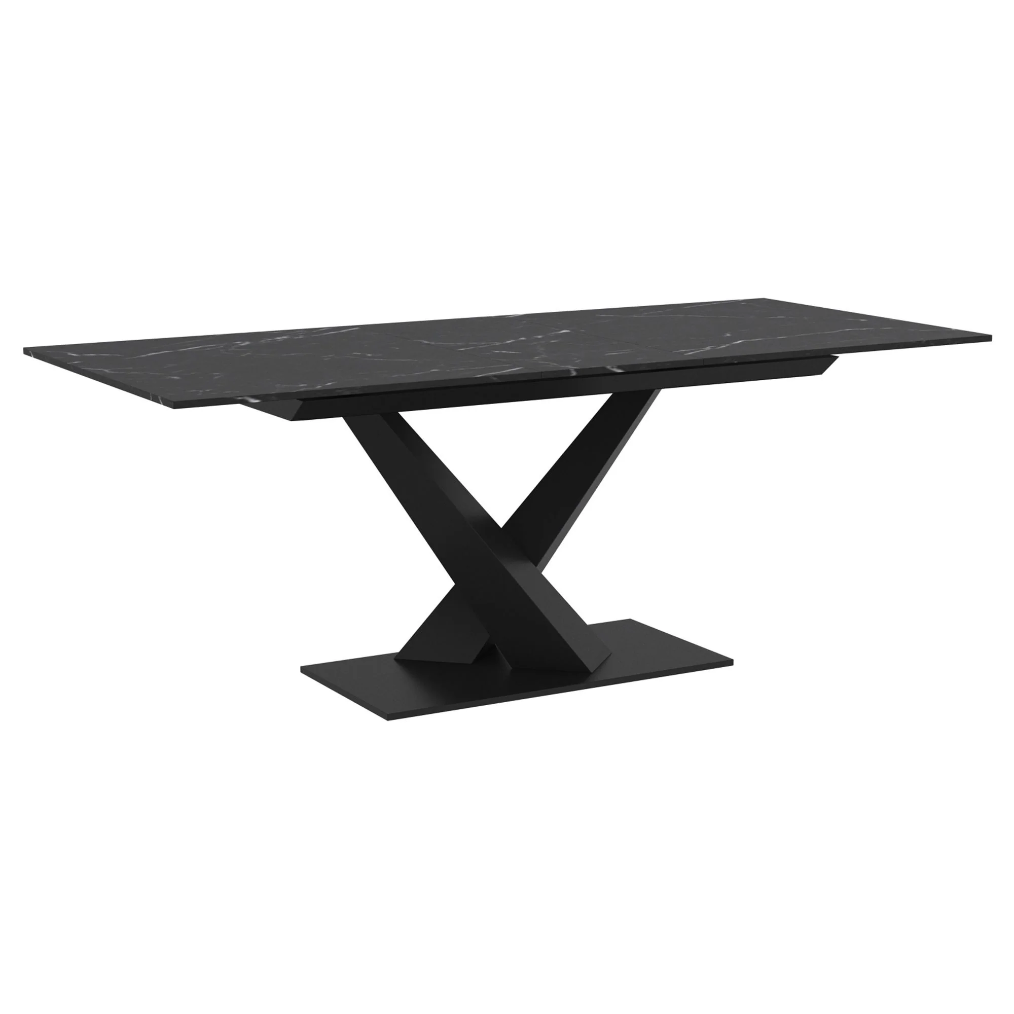 Julius/Scarlet 7pc Dining Set in Black Table with Ivory Chair - Image 2