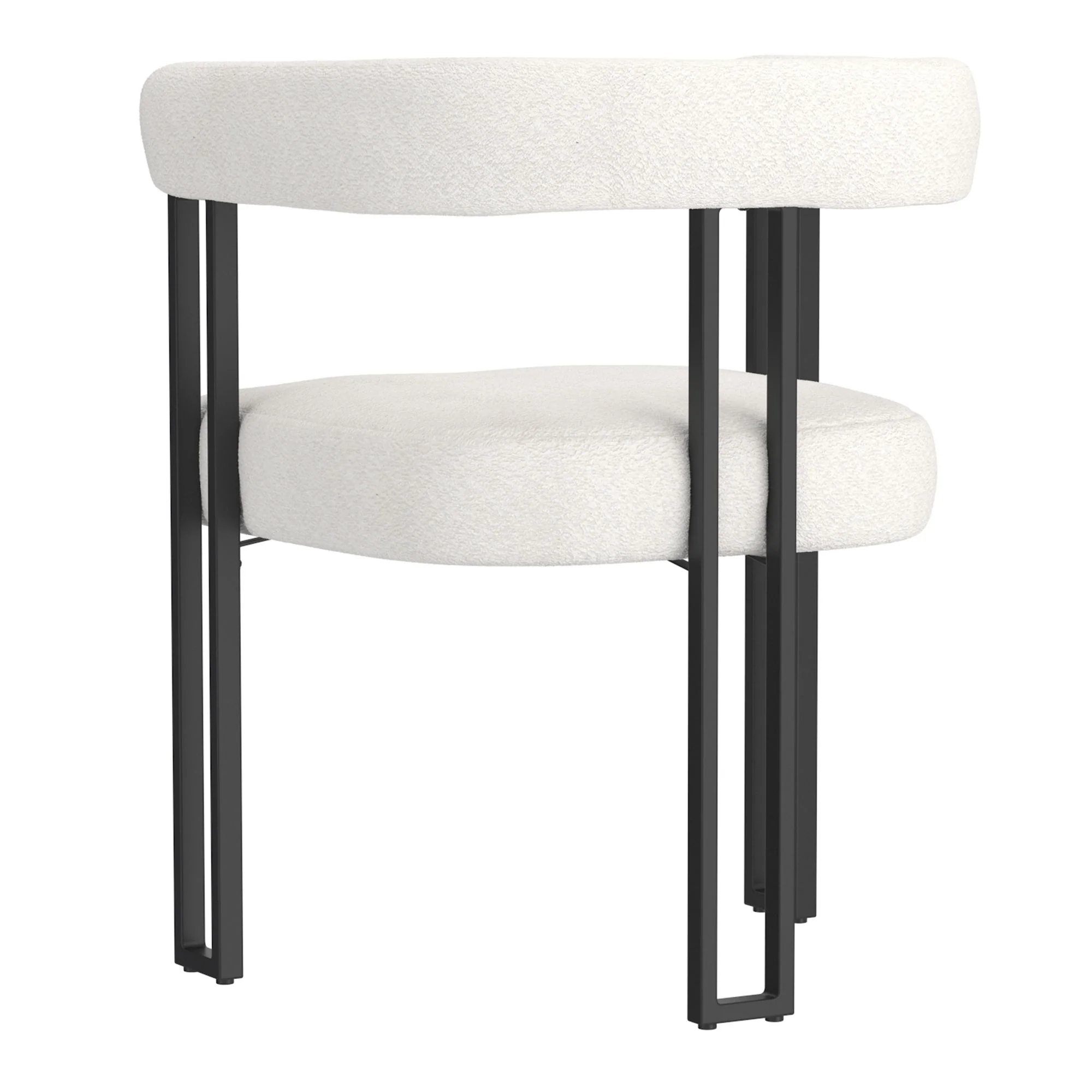 Julius/Scarlet 7pc Dining Set in Black Table with Ivory Chair - Image 7