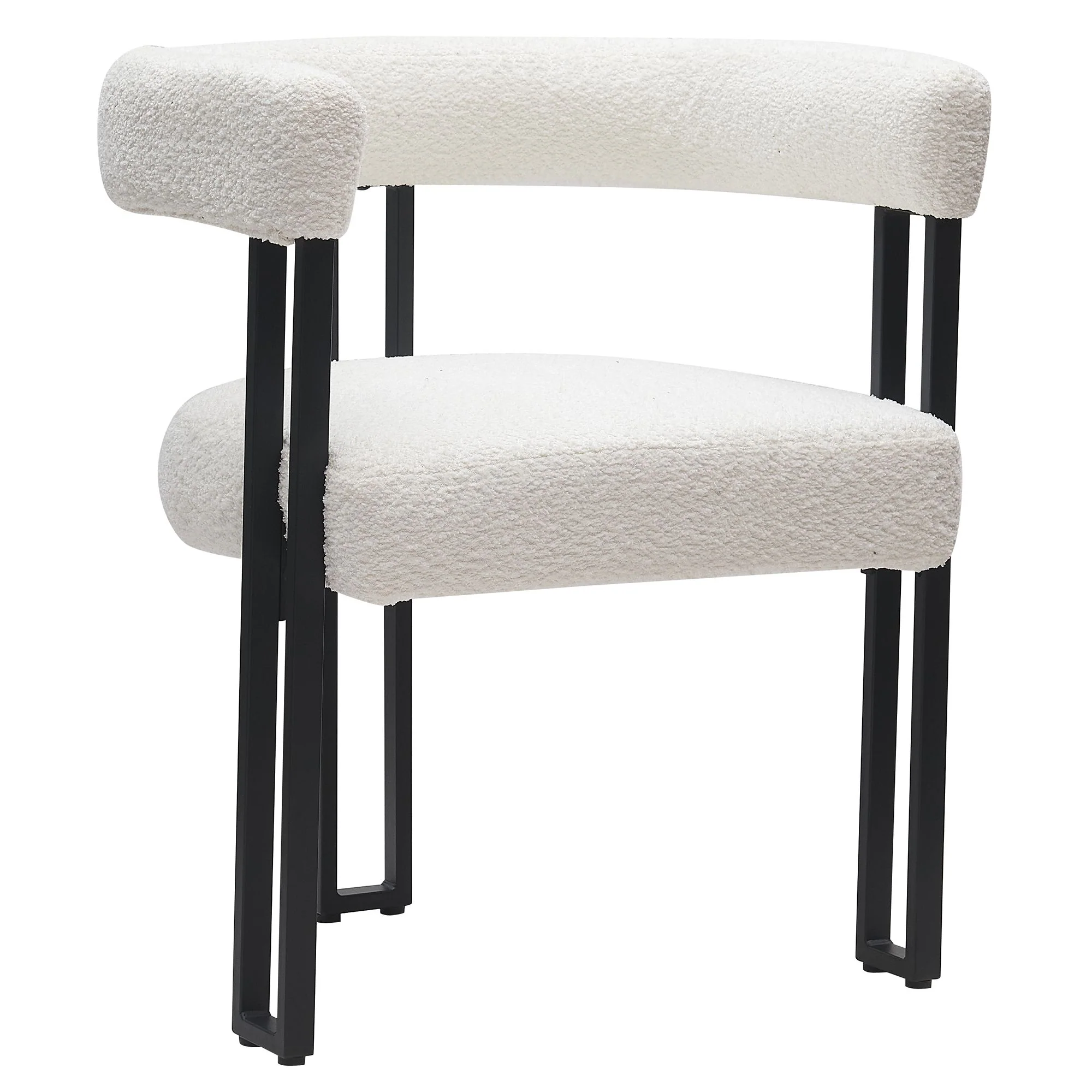 Julius/Scarlet 7pc Dining Set in Black Table with Ivory Chair - Image 8