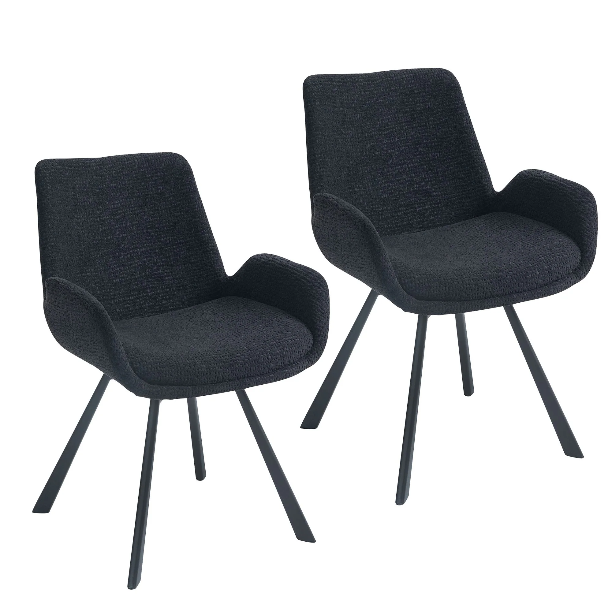 Julius/Signy 7pc Dining Set in White Table with Black Chair - Image 10