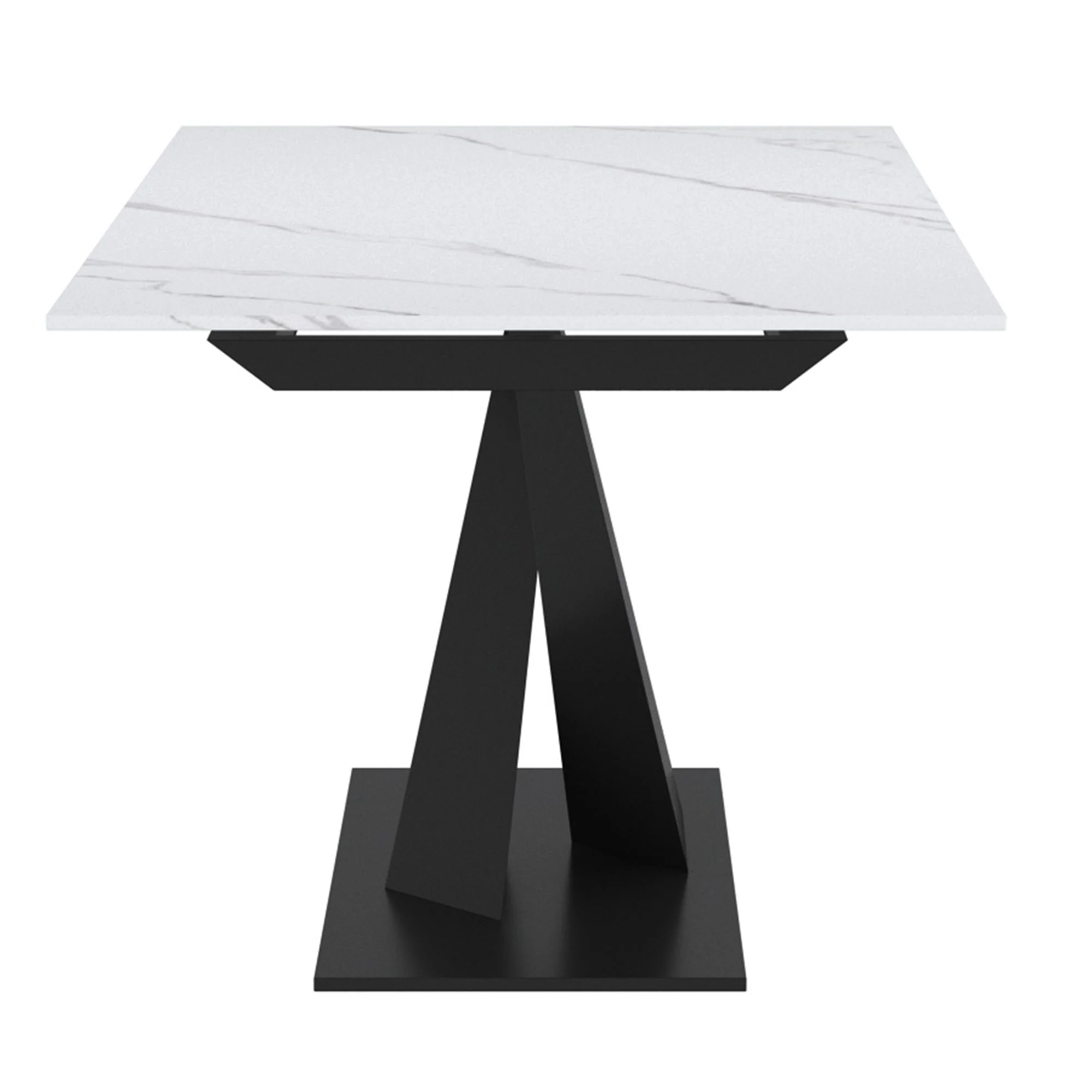 Julius/Signy 7pc Dining Set in White Table with Black Chair - Image 4