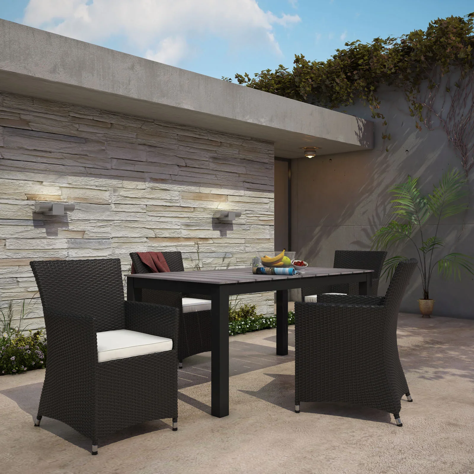 Junction 5 Piece Outdoor Patio Dining Set - Image 2