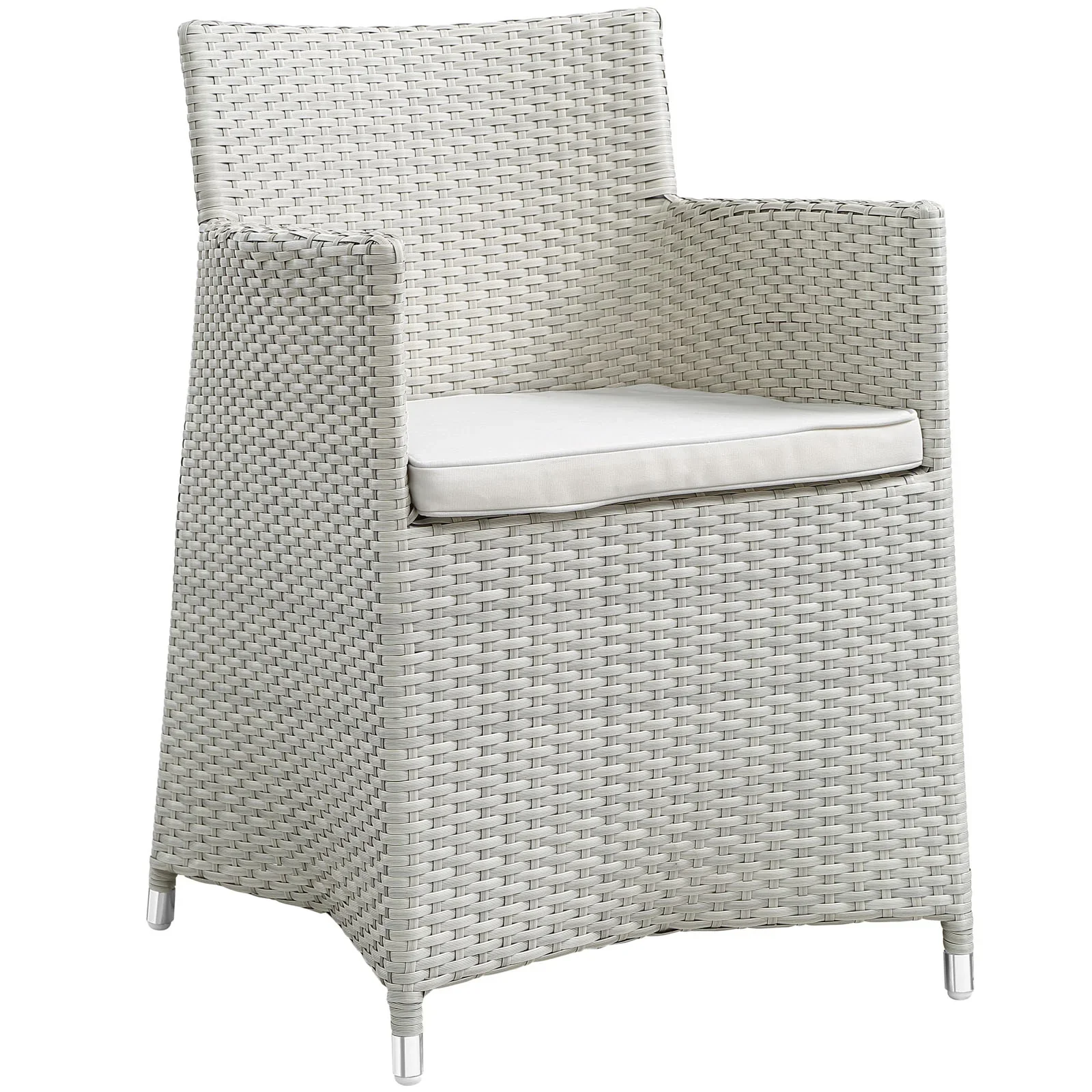 Junction 5 Piece Outdoor Patio Dining Set in Gray White - Image 3