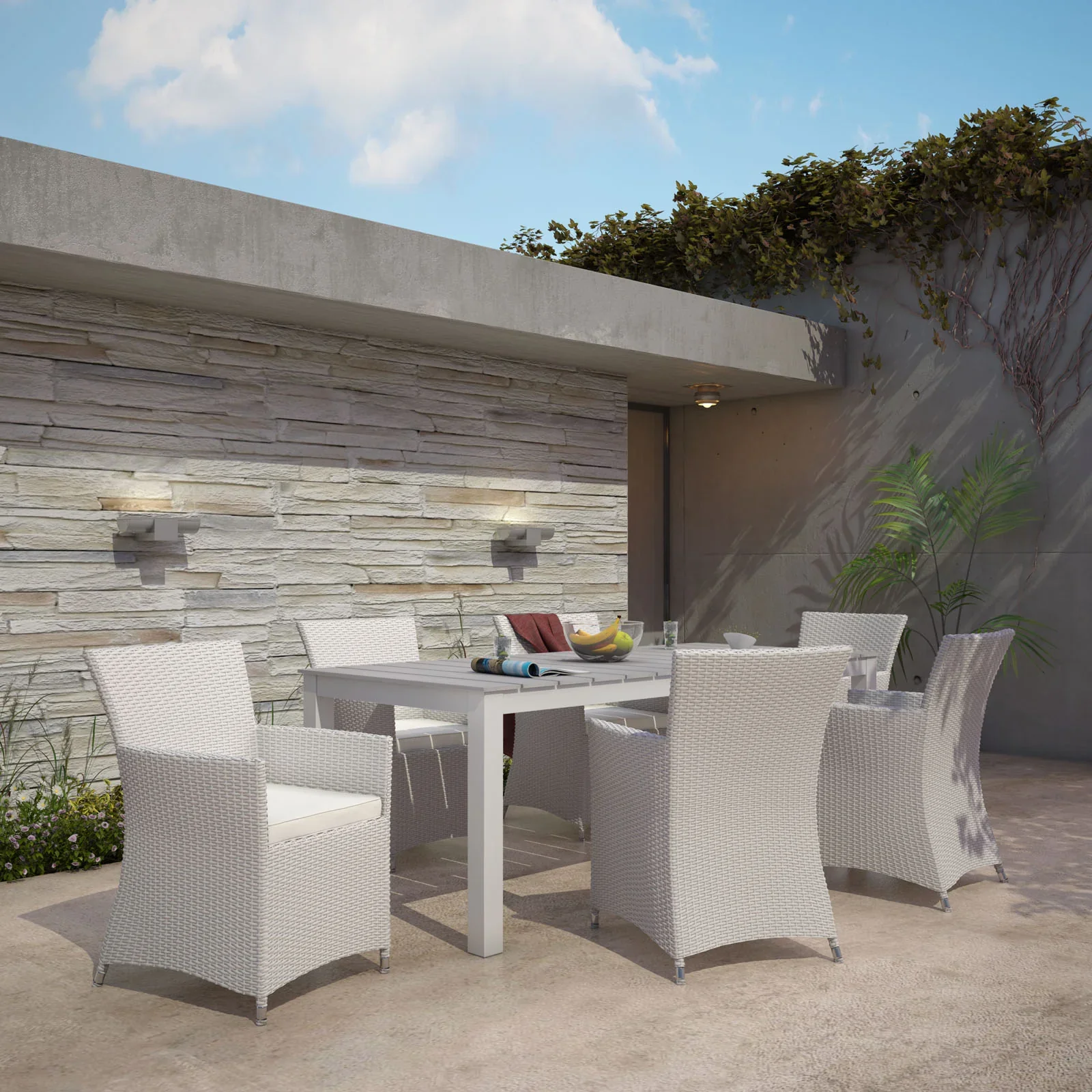 Junction 7 Piece Outdoor Patio Dining Set - Image 9