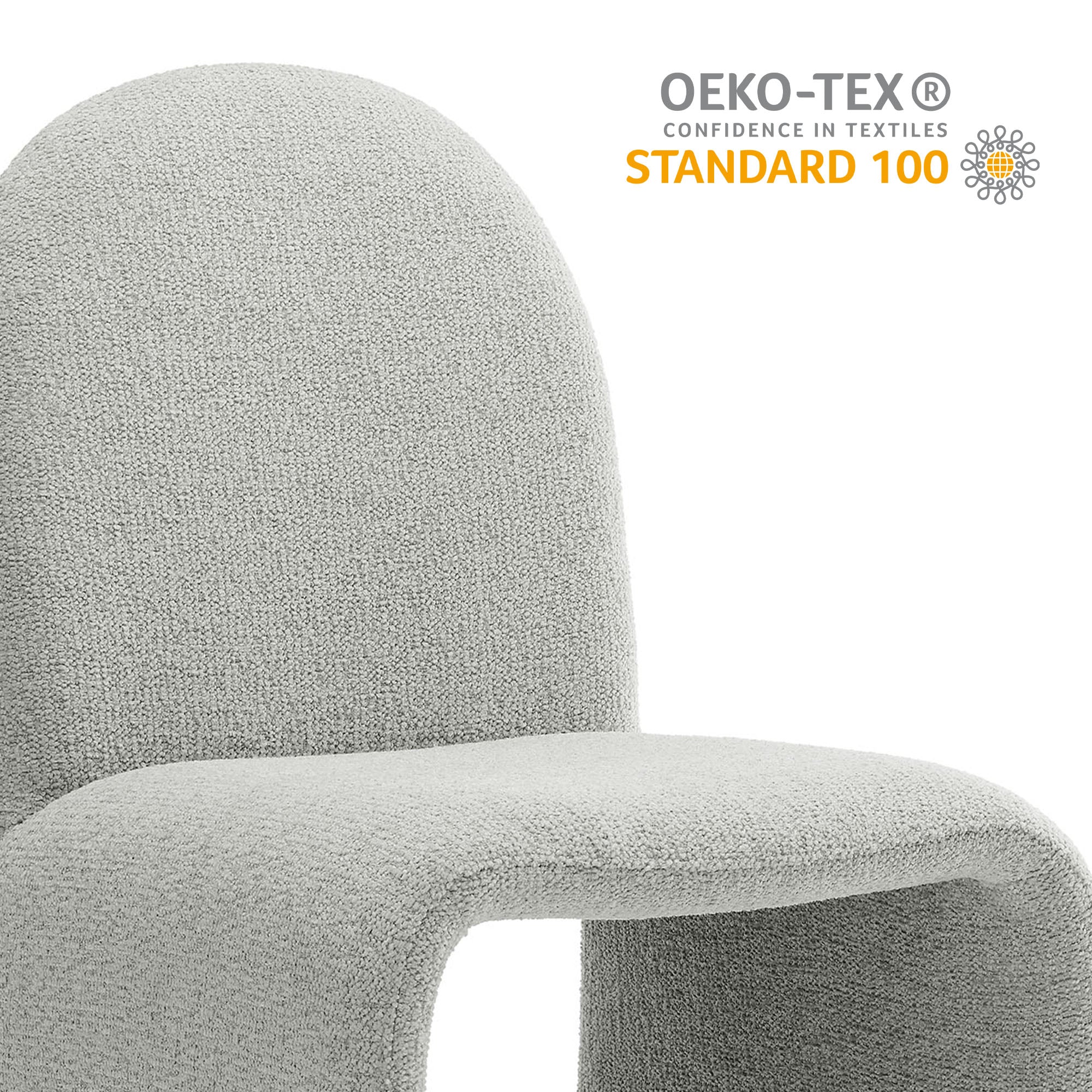 Junia Boucle Upholstered Arch Armless Dining Chair - Image 19