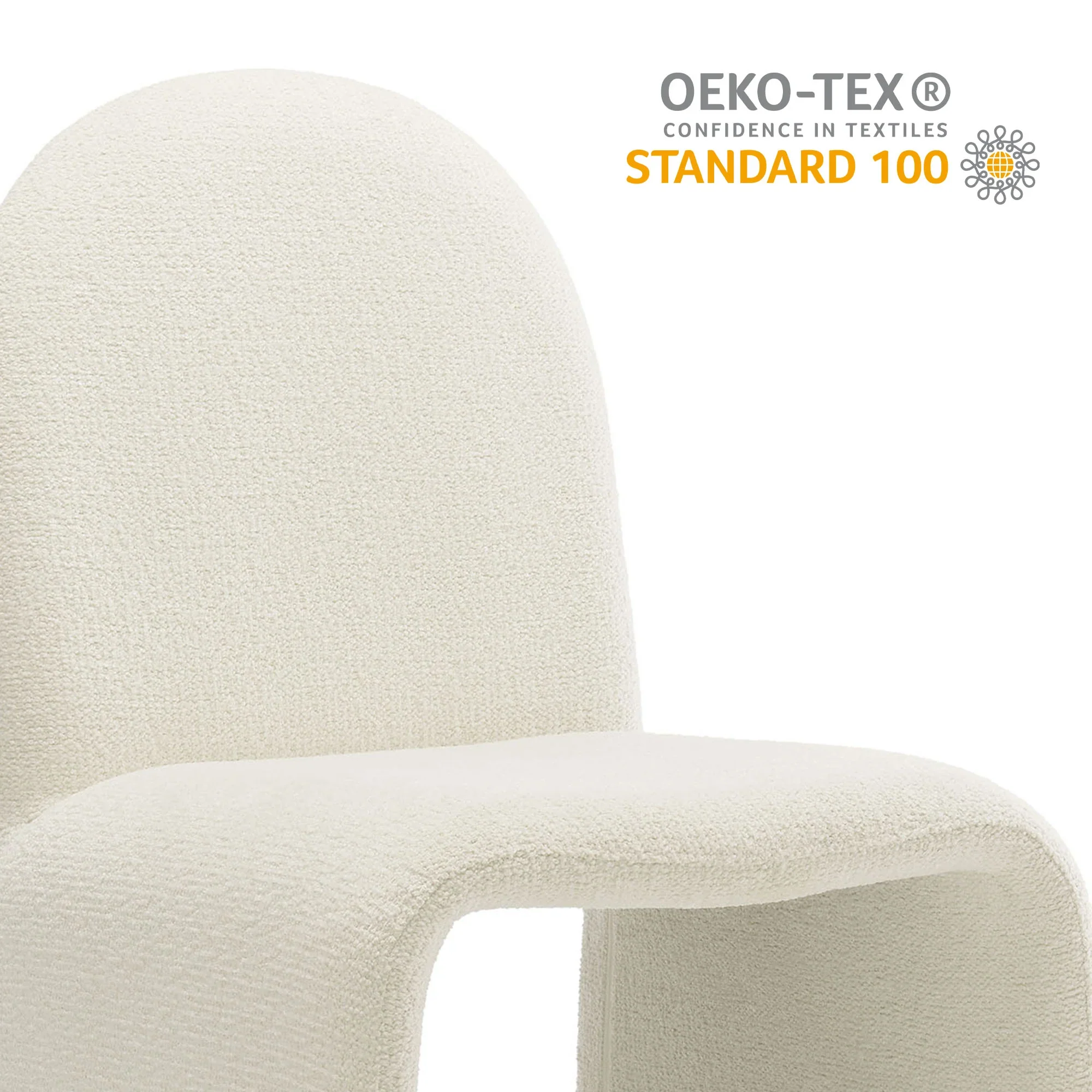 Junia Boucle Upholstered Arch Armless Dining Chair - Image 9