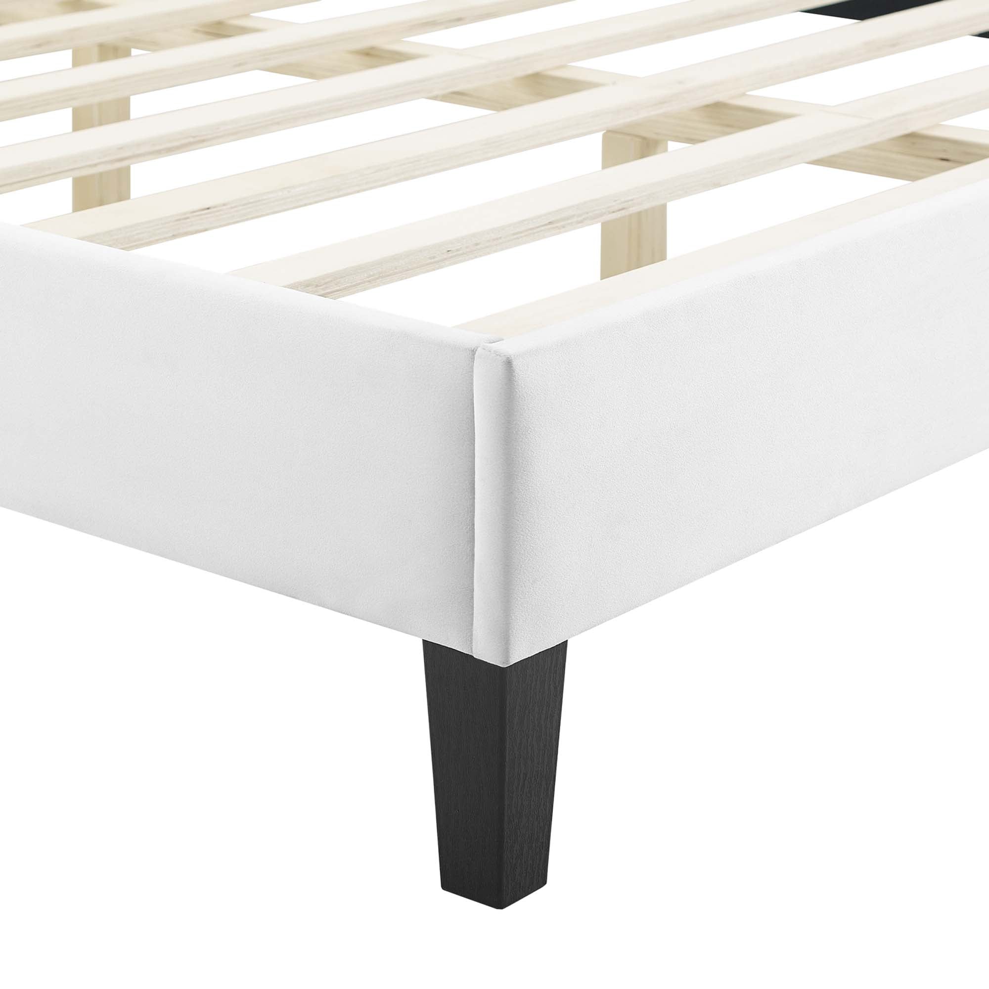 Juniper Channel Tufted Performance Velvet Platform Bed With Black Wood Legs - Image 23