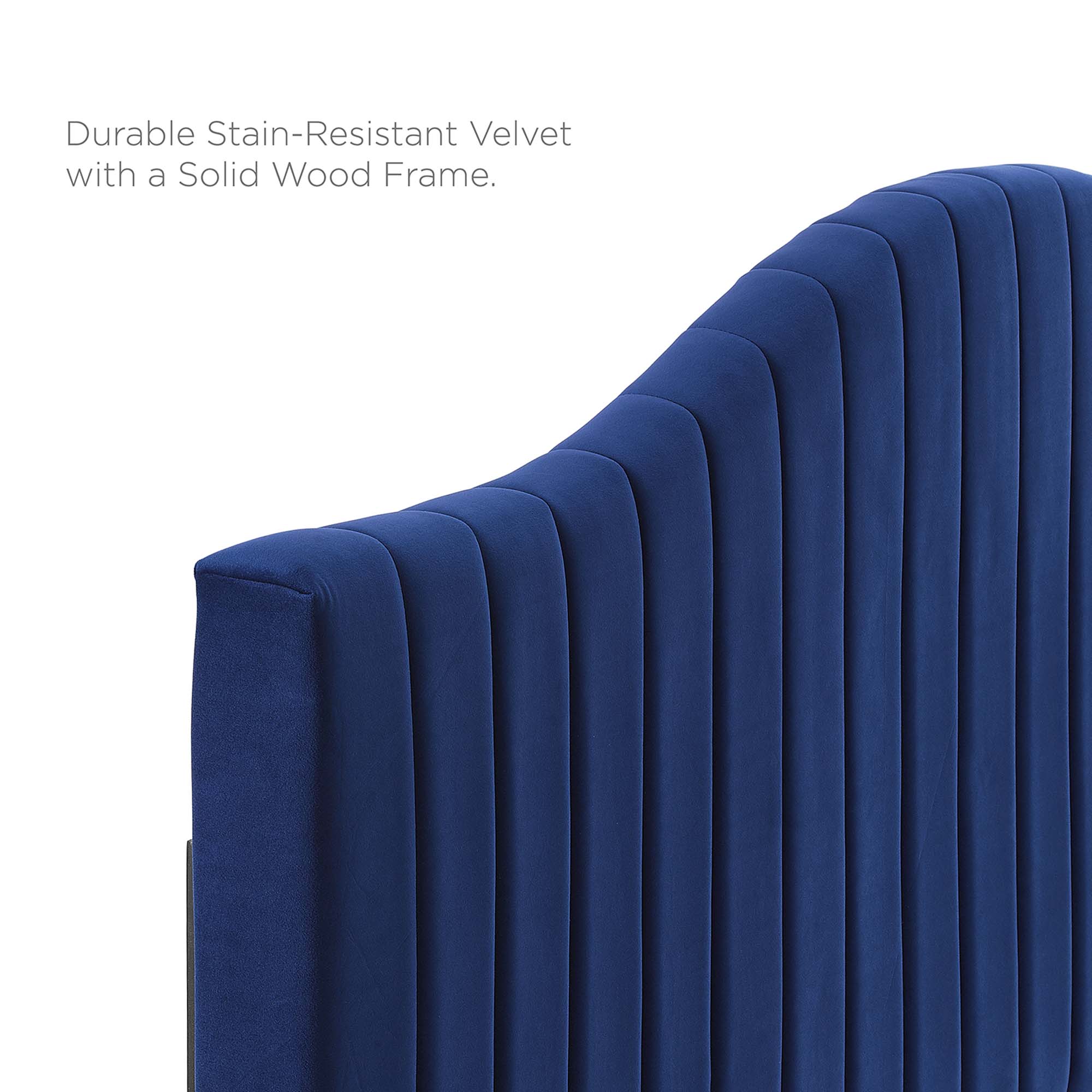 Juniper Channel Tufted Performance Velvet Platform Bed With Gold Metal Legs - Image 17
