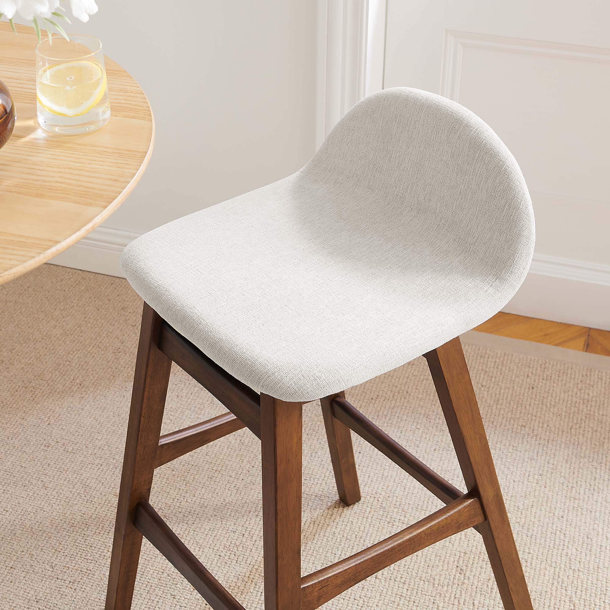 Juno Heathered Fabric Wood Bar Stool - Set of 2 - Image 13