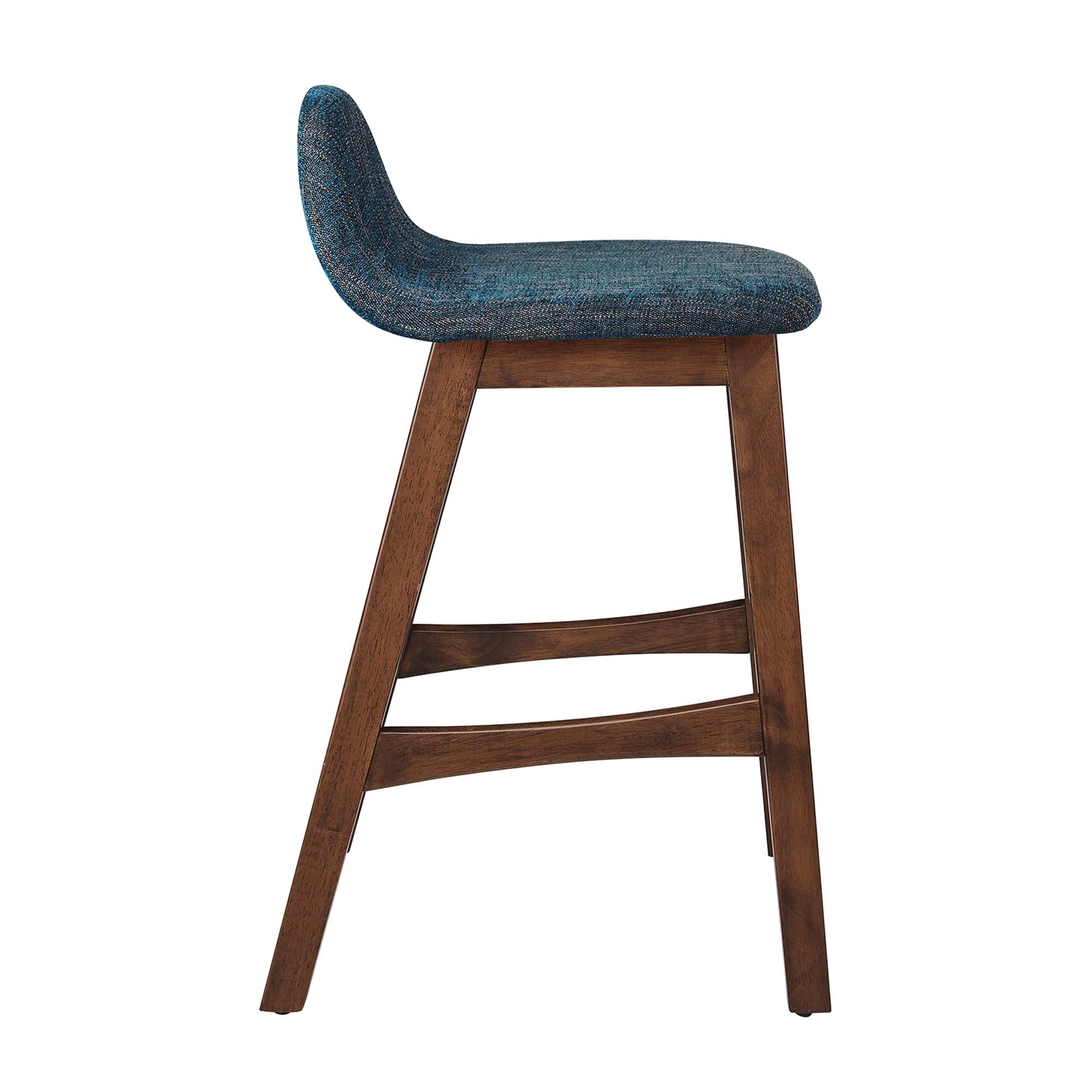 Juno Heathered Fabric Wood Counter Stool - Set of 2 - Image 4