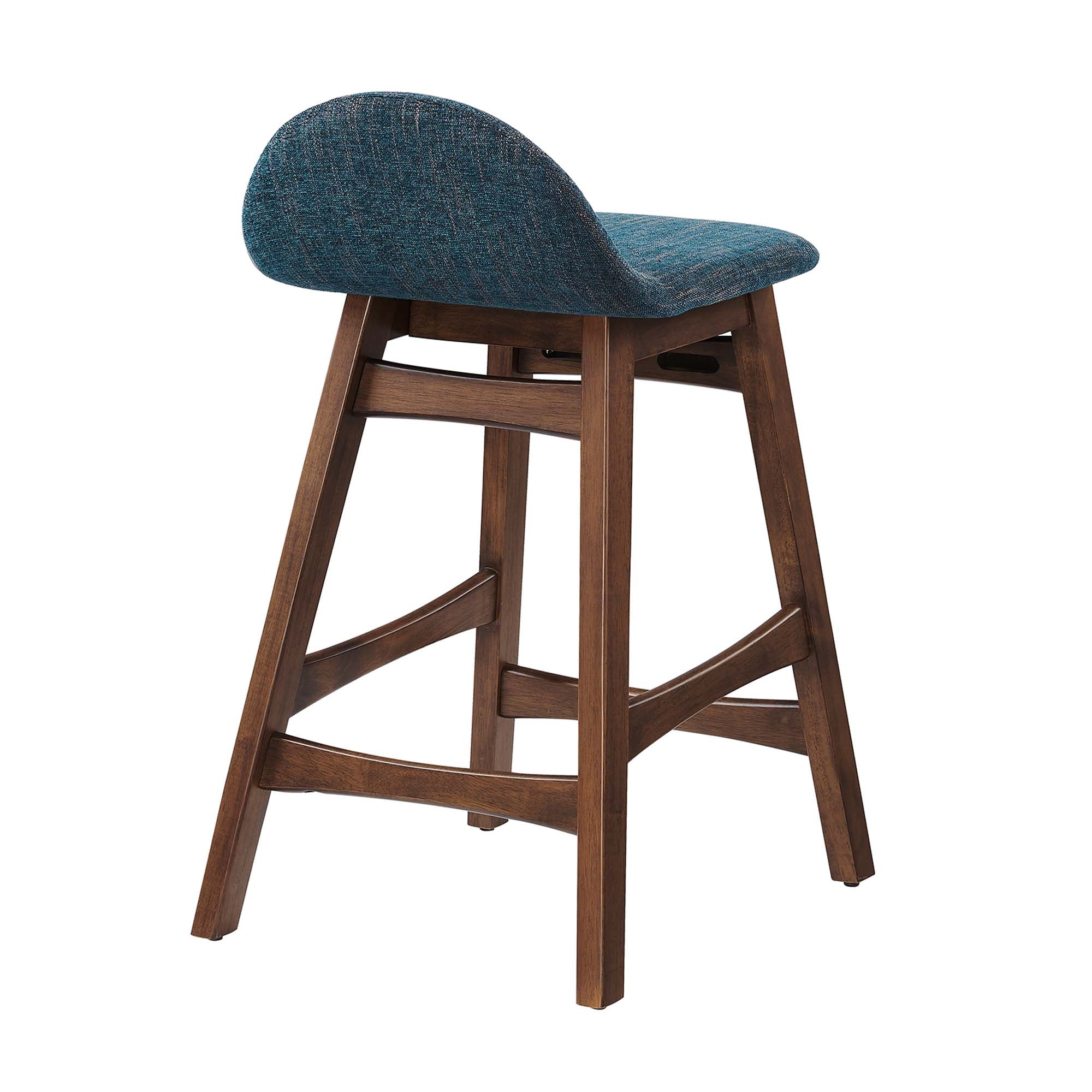 Juno Heathered Fabric Wood Counter Stool - Set of 2 - Image 5