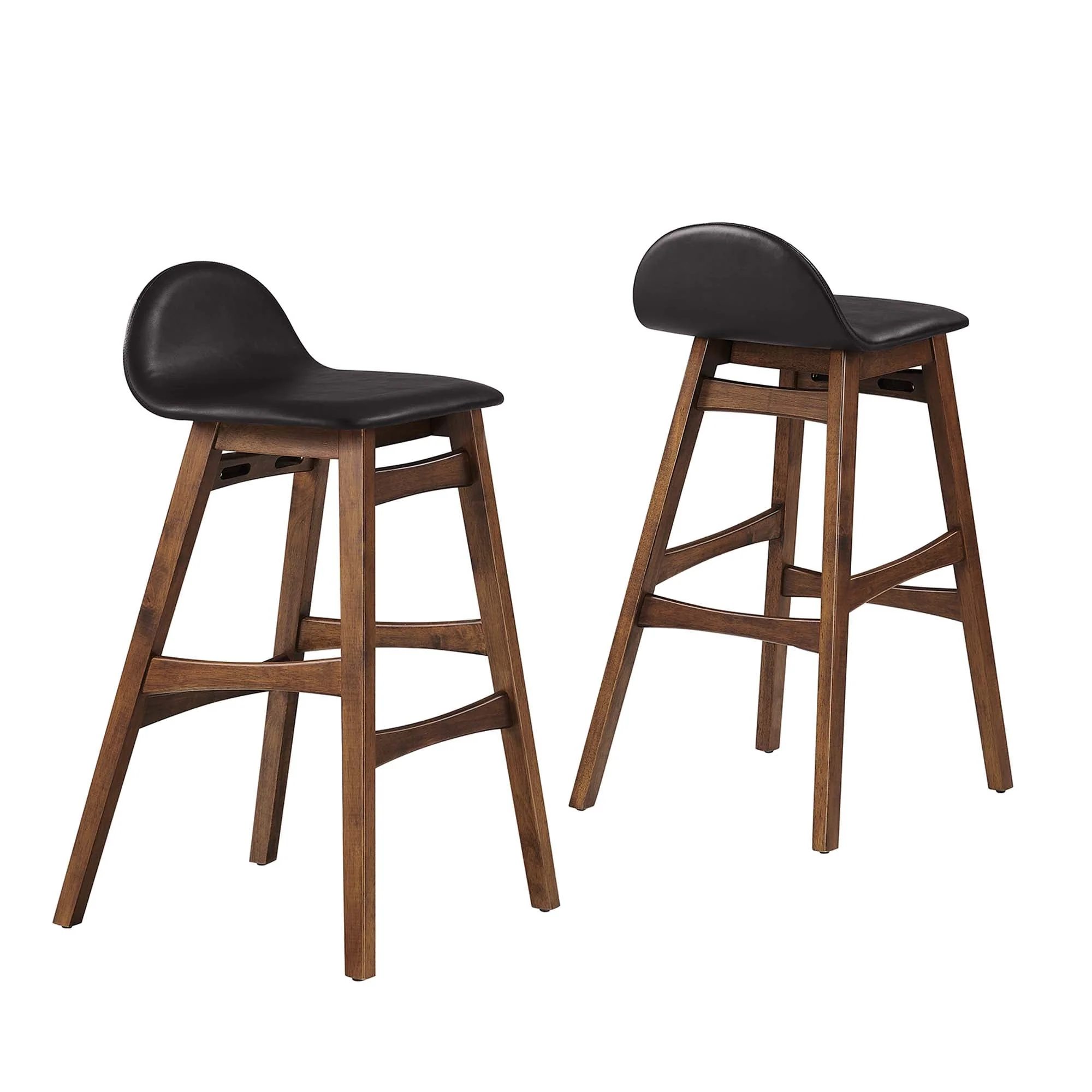 Juno Vegan Leather Wood Bar Stool - Set of 2 - Image 10