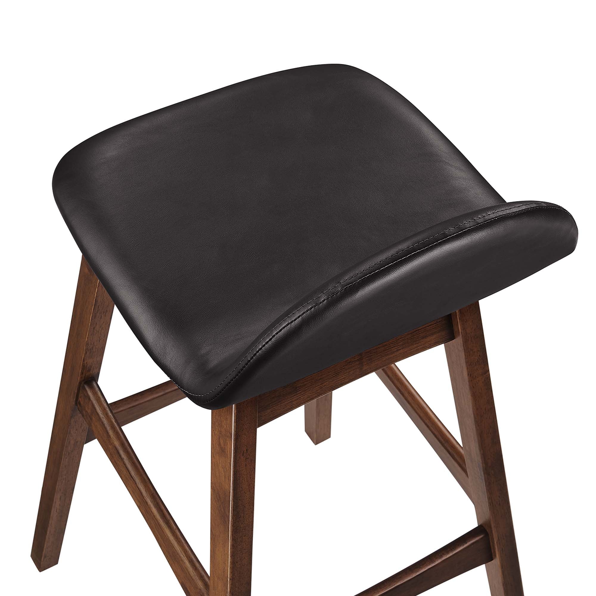 Juno Vegan Leather Wood Bar Stool - Set of 2 - Image 7