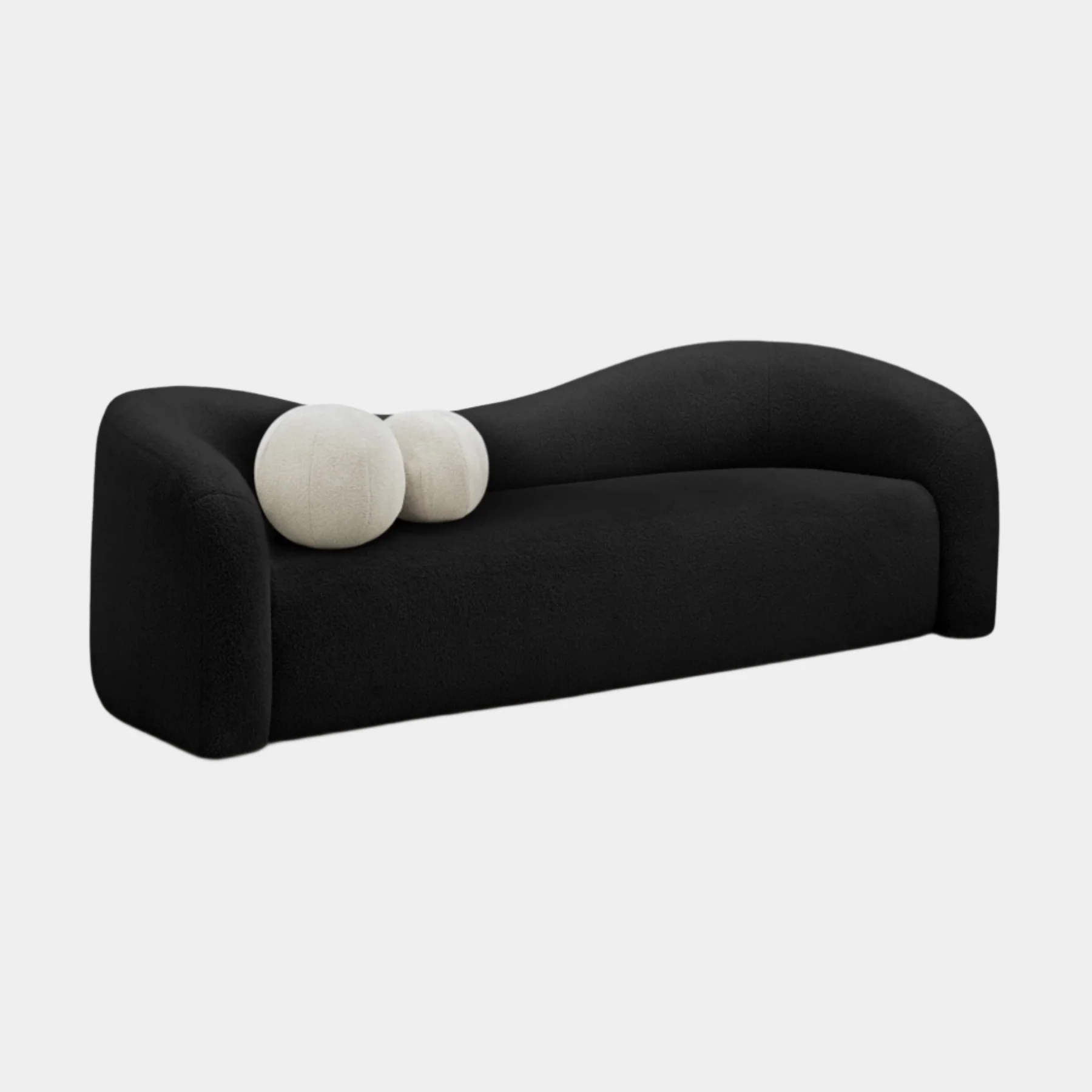 Kali Faux Shearling Teddy Fabric Sofa - Image 16