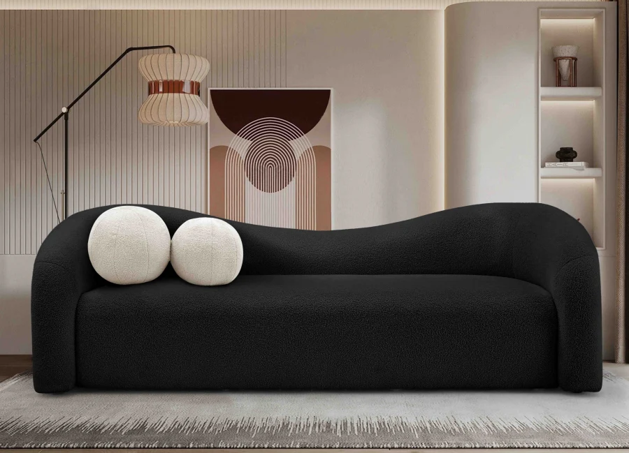 Kali Faux Shearling Teddy Fabric Sofa - Image 17