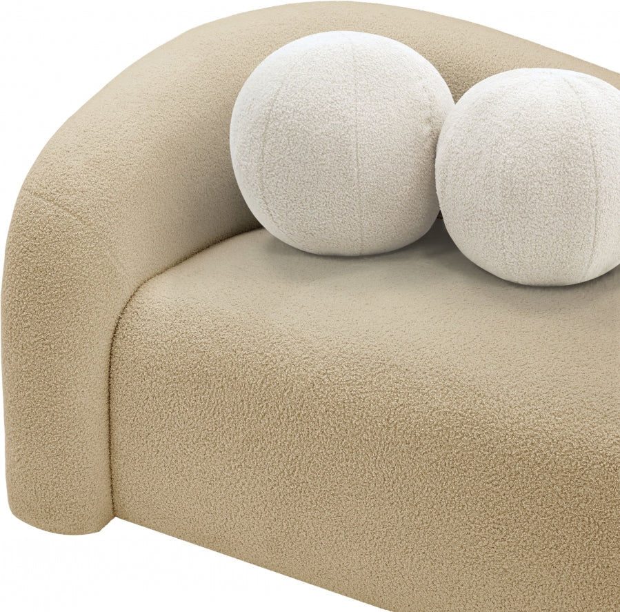 Kali Faux Shearling Teddy Fabric Sofa - Image 37