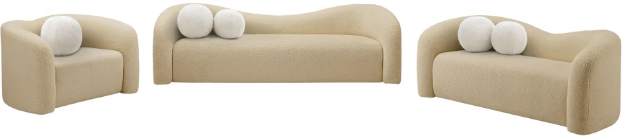 Kali Faux Shearling Teddy Fabric Sofa - Image 41