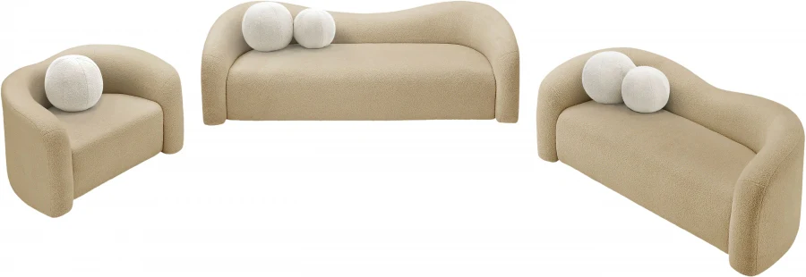 Kali Faux Shearling Teddy Fabric Sofa - Image 42