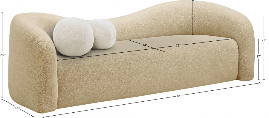Kali Faux Shearling Teddy Fabric Sofa - Image 43