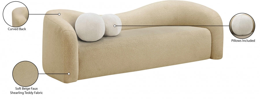 Kali Faux Shearling Teddy Fabric Sofa - Image 44