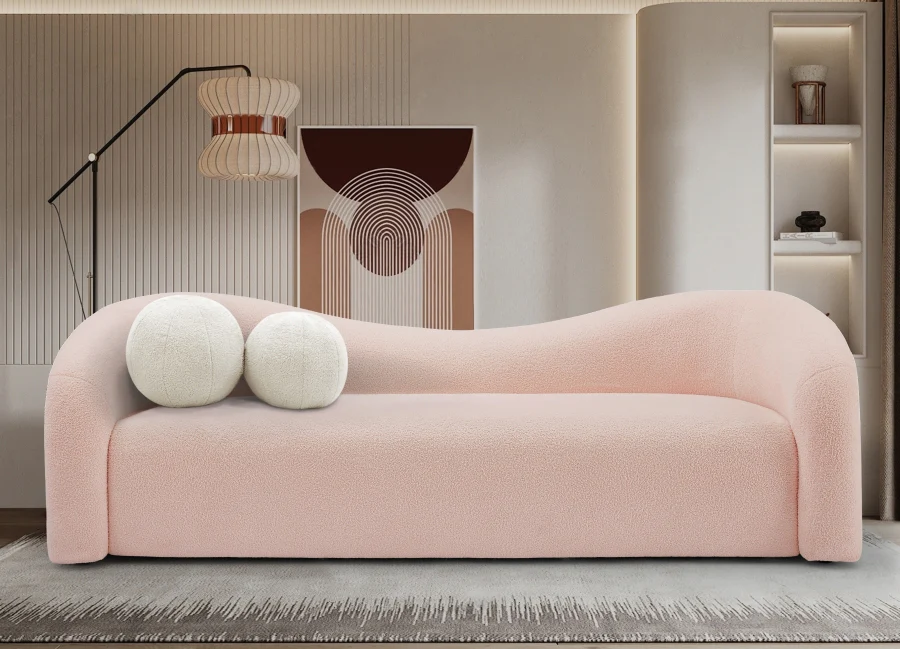 Kali Faux Shearling Teddy Fabric Sofa - Image 46