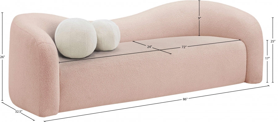 Kali Faux Shearling Teddy Fabric Sofa - Image 58