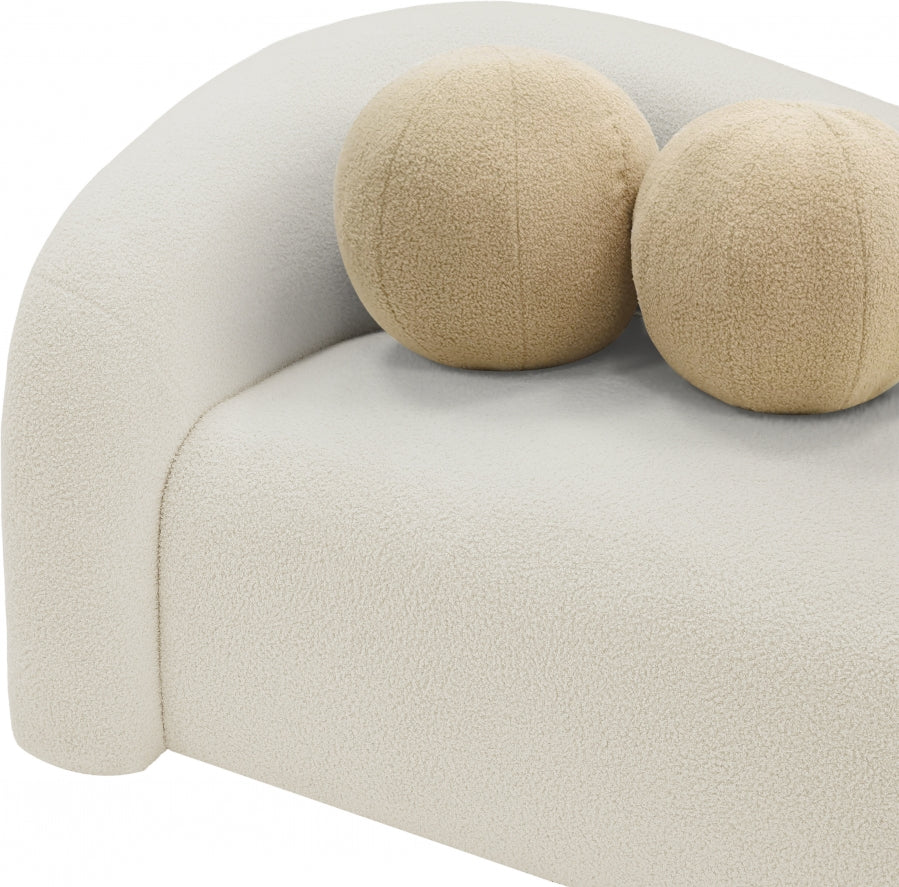 Kali Faux Shearling Teddy Fabric Sofa - Image 8