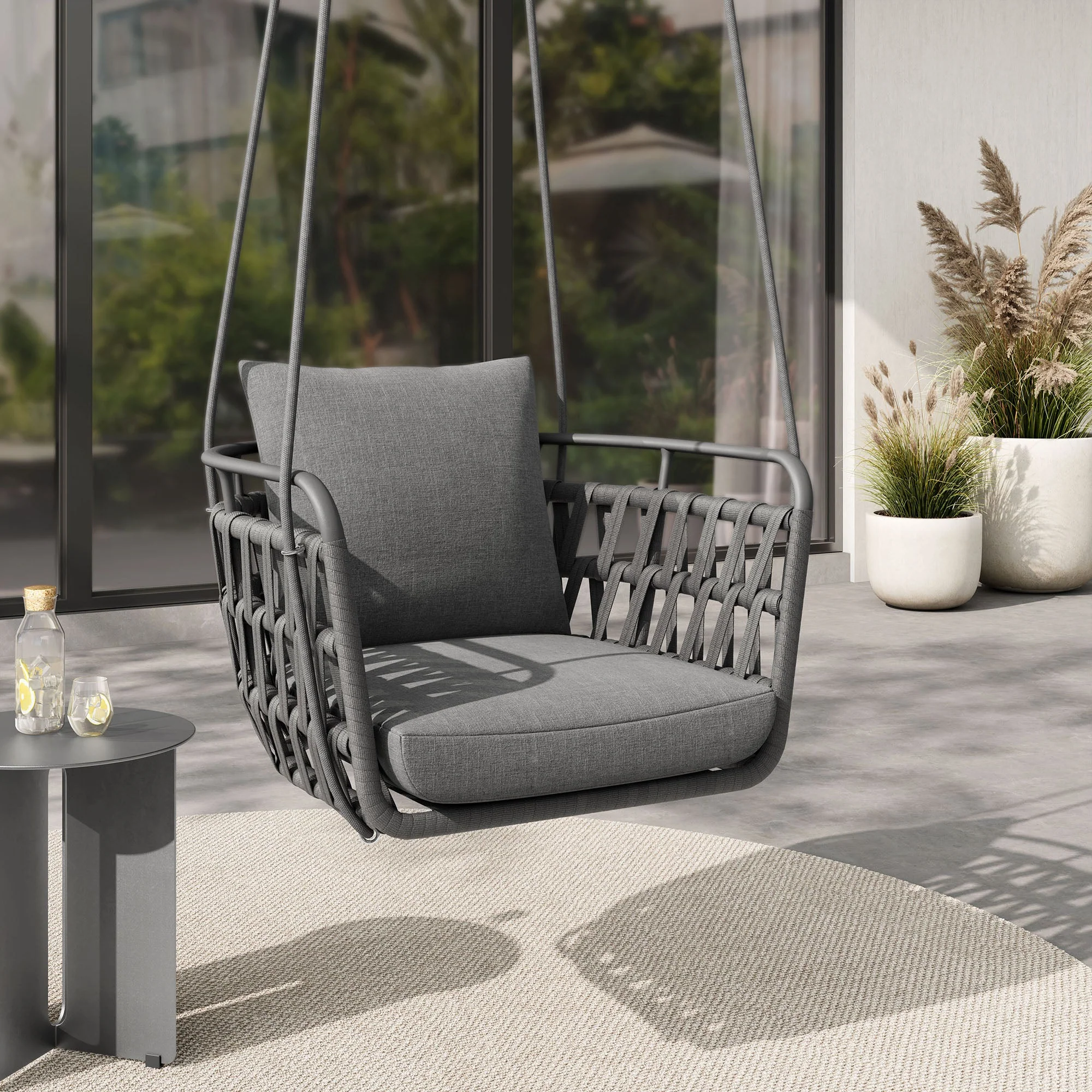 Kaliah Outdoor Patio Aluminum Swing Chair - Image 2