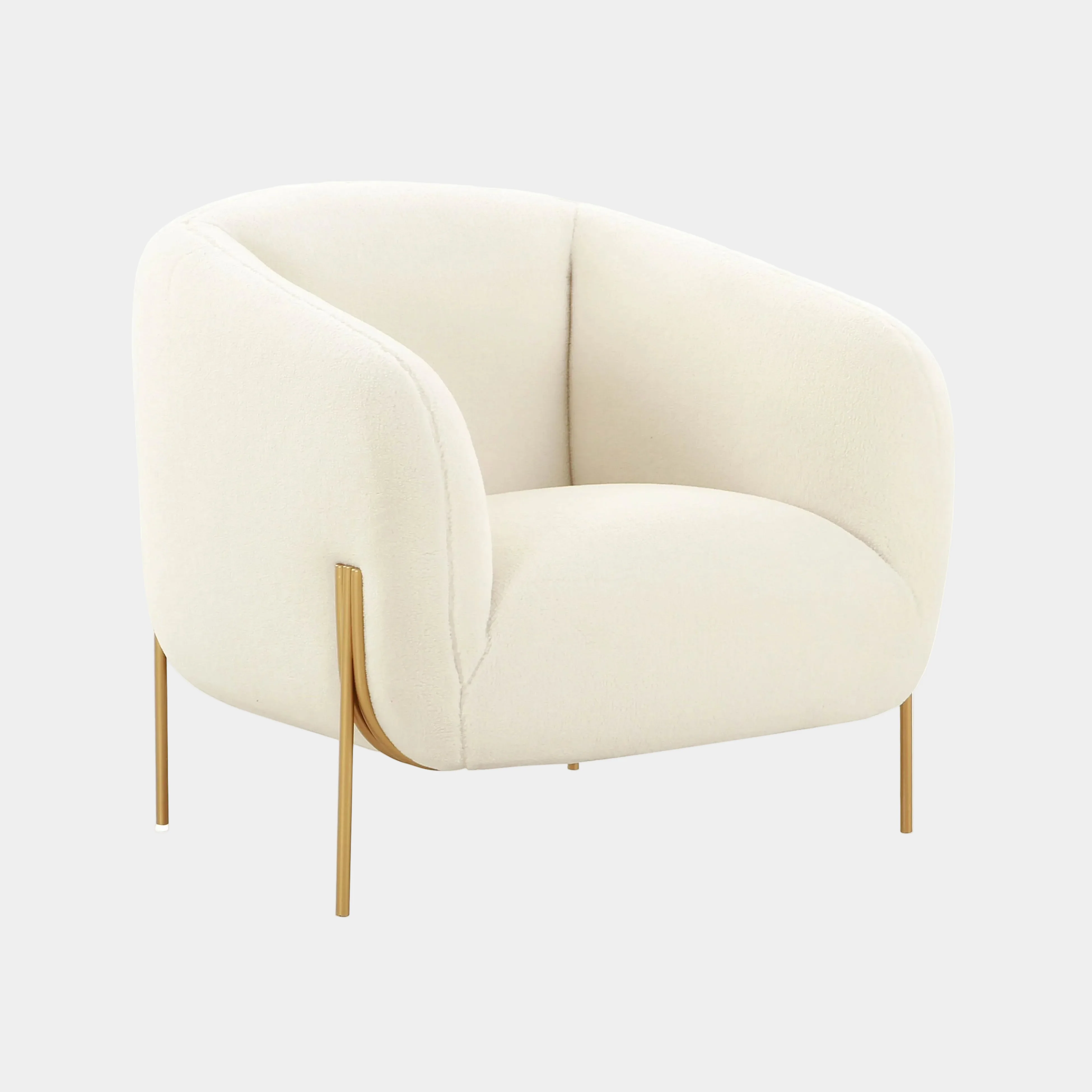 Kandra Cream Performance Vegan Shearling Accent Chair