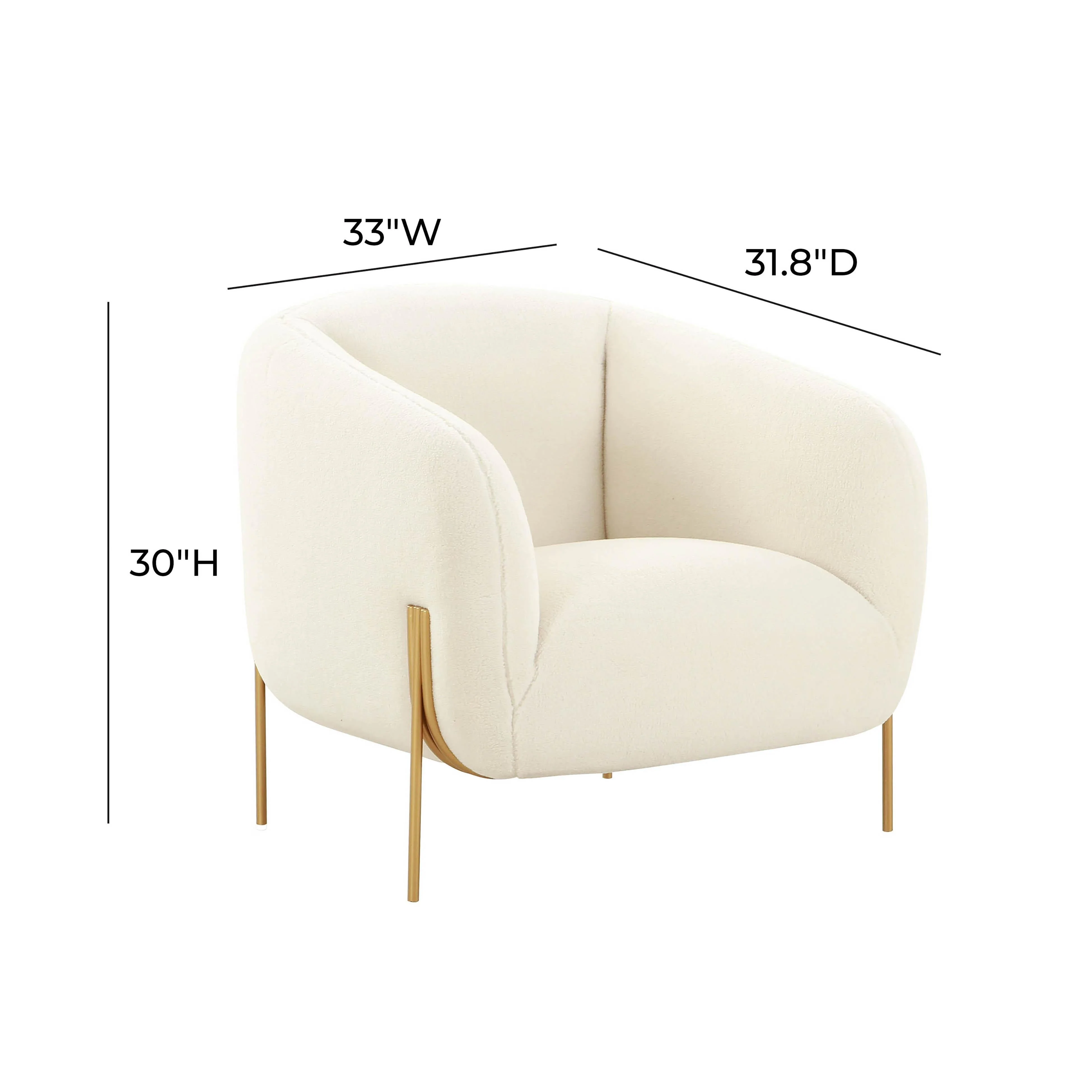 Kandra Cream Performance Vegan Shearling Accent Chair - Image 6