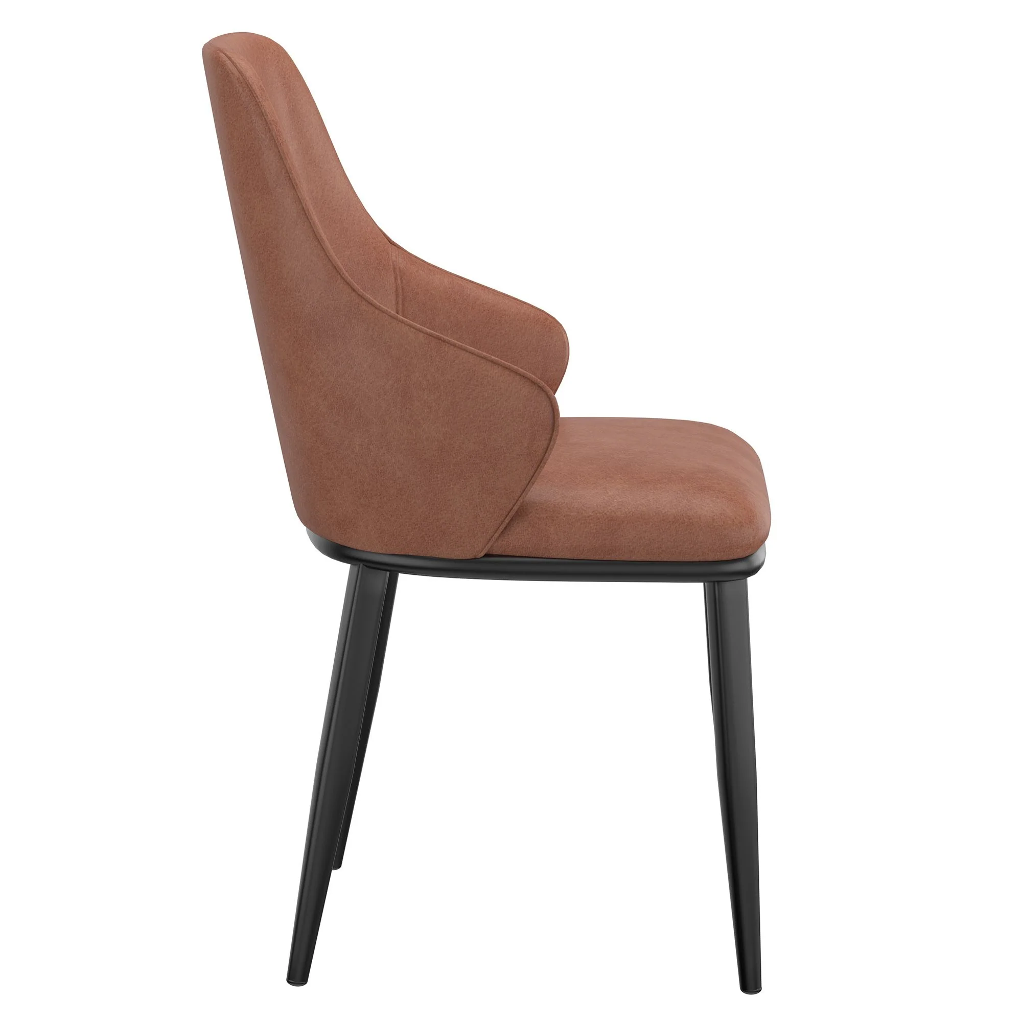 Kash Dining Chair, Faux Leather, set of 2, in Saddle and Black - Image 4