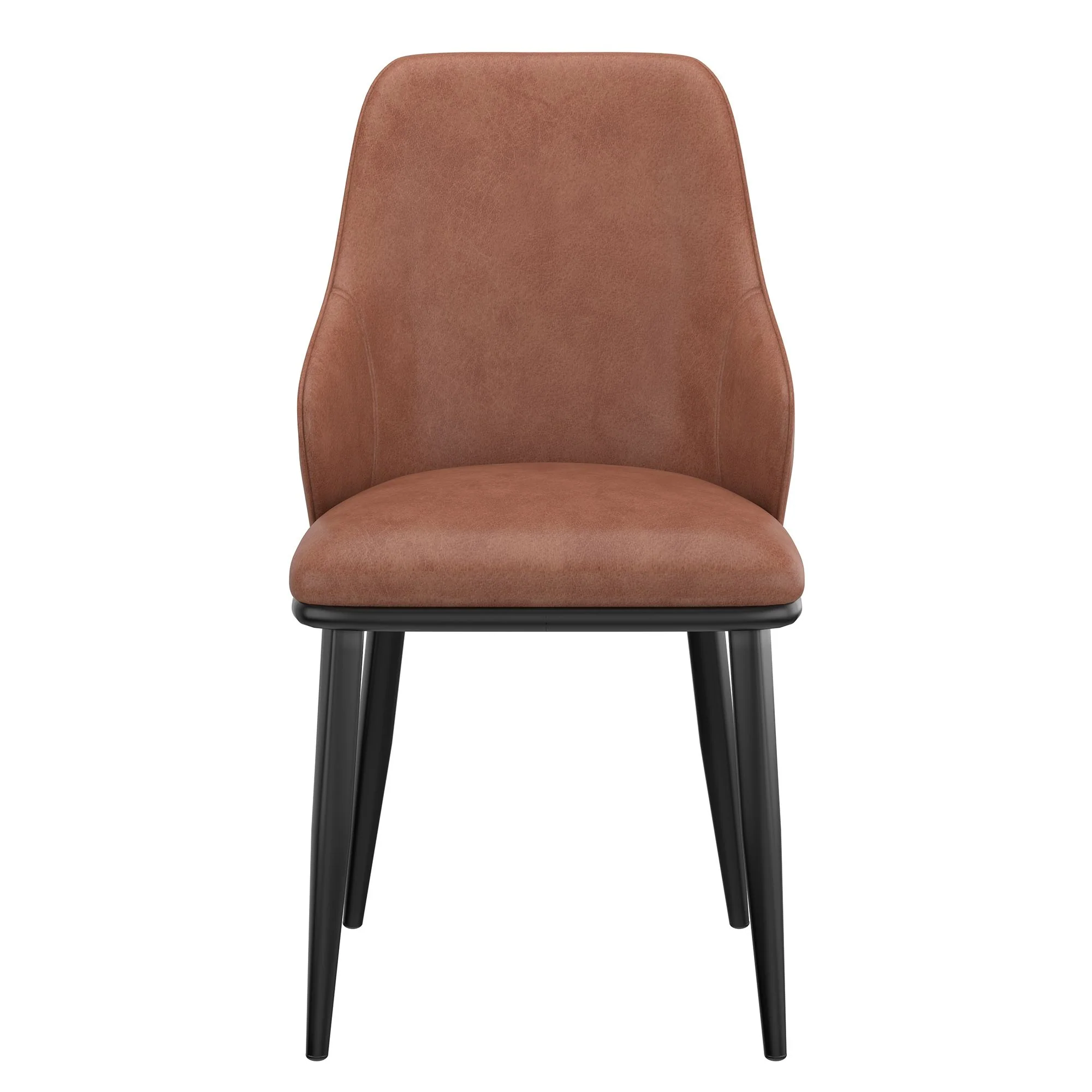 Kash Dining Chair, Faux Leather, set of 2, in Saddle and Black - Image 5