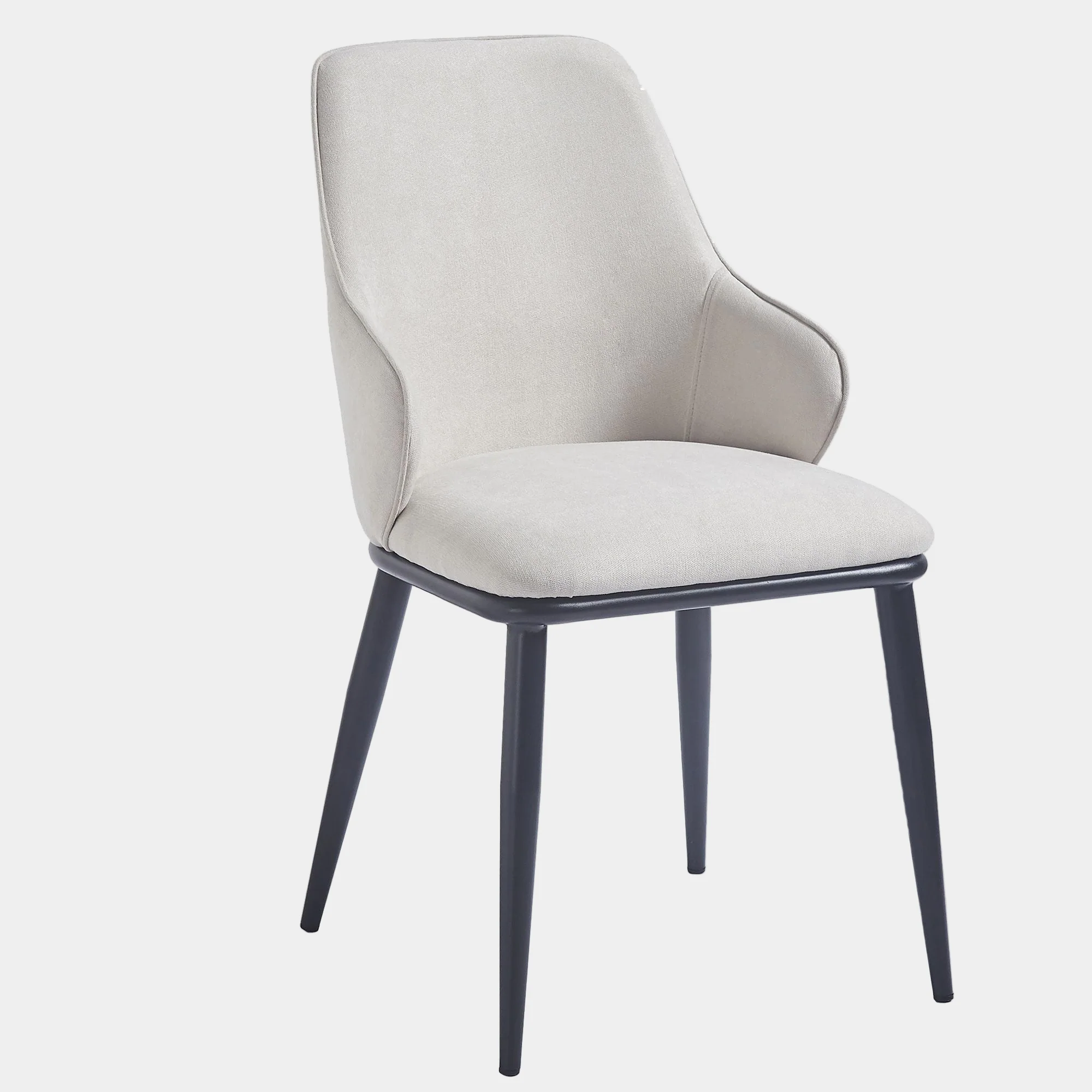 Kash Dining Chair, set of 2, in Beige Fabric and Black