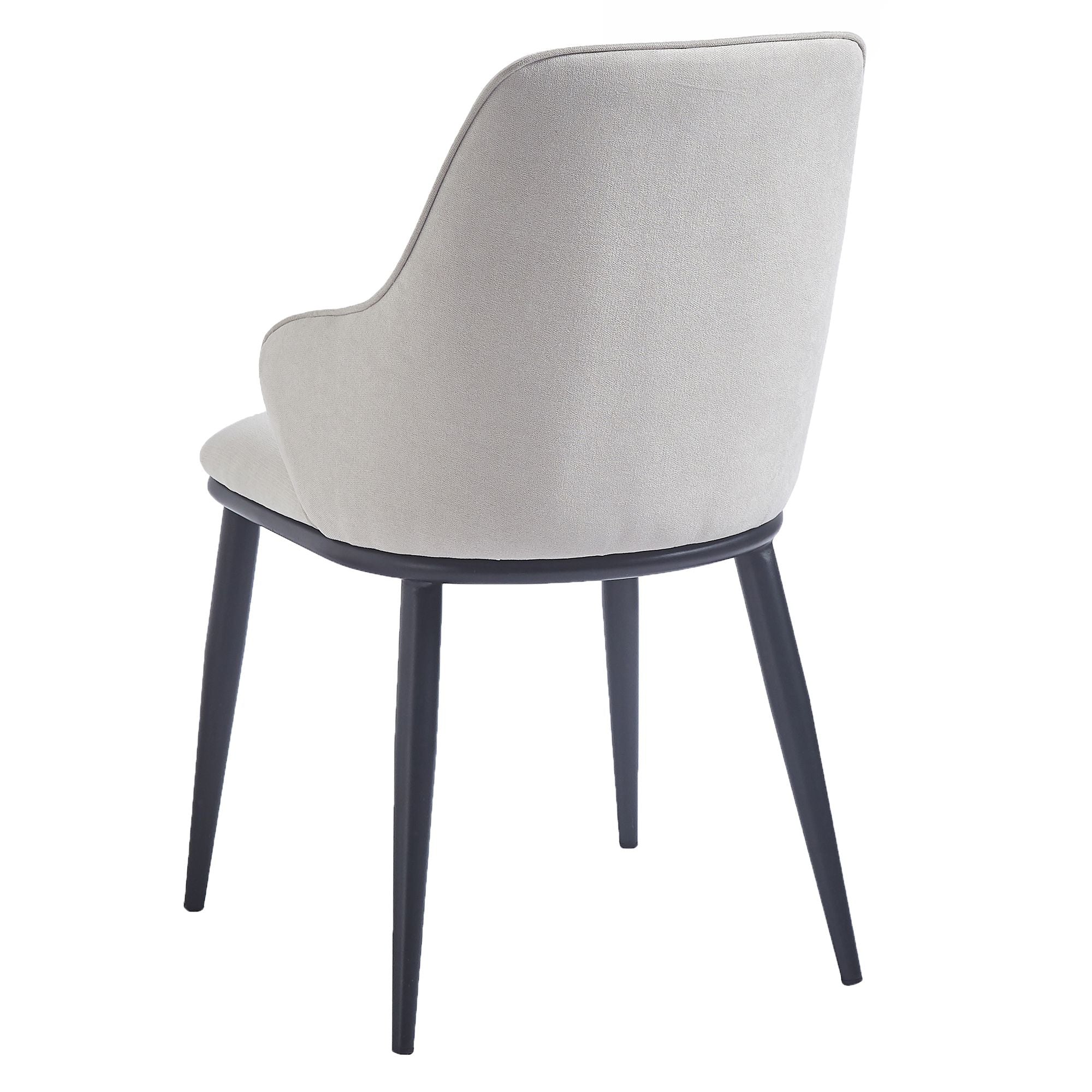 Kash Dining Chair, set of 2, in Beige Fabric and Black - Image 3