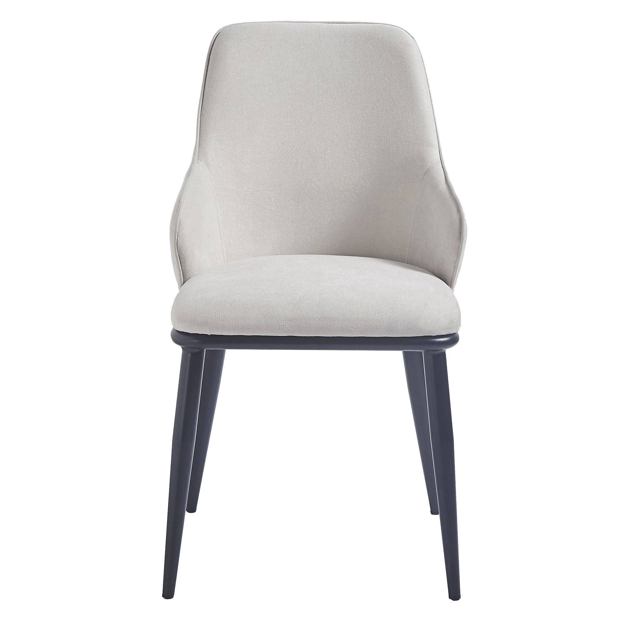 Kash Dining Chair, set of 2, in Beige Fabric and Black - Image 6