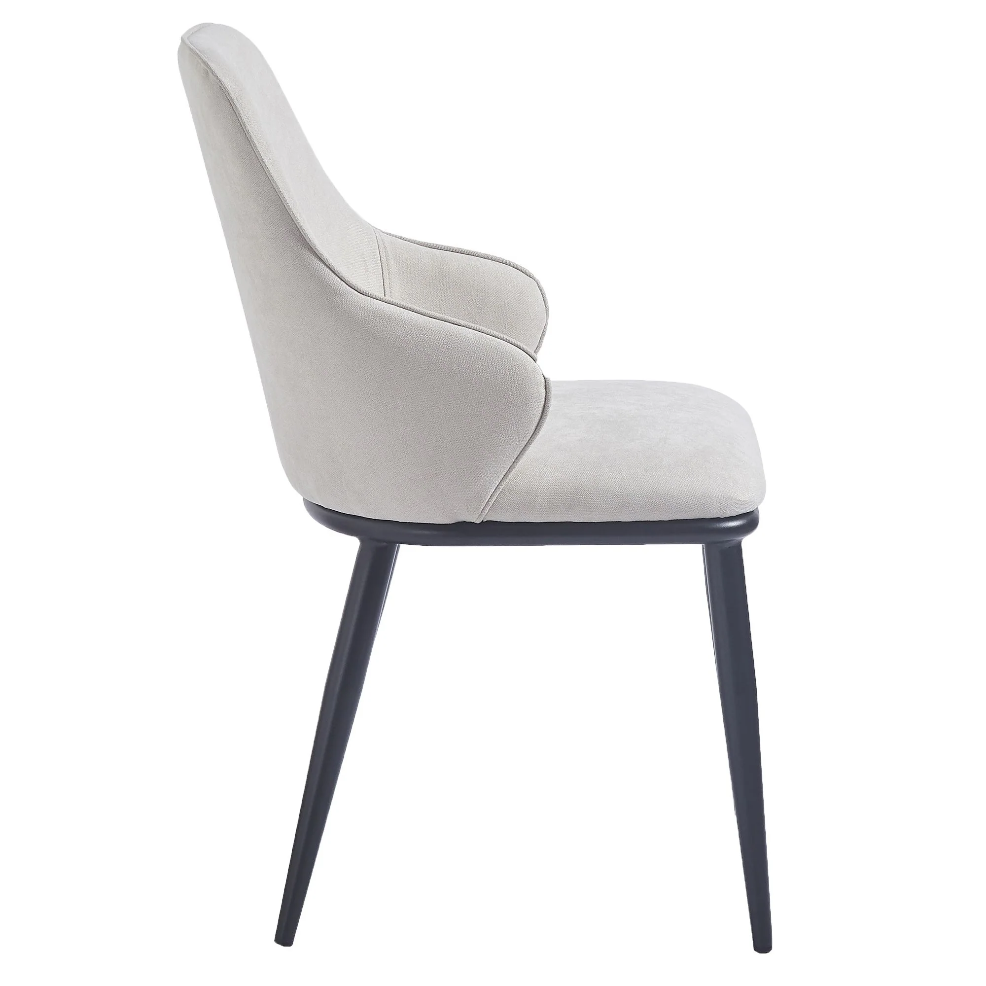 Kash Dining Chair, set of 2, in Beige Fabric and Black - Image 7