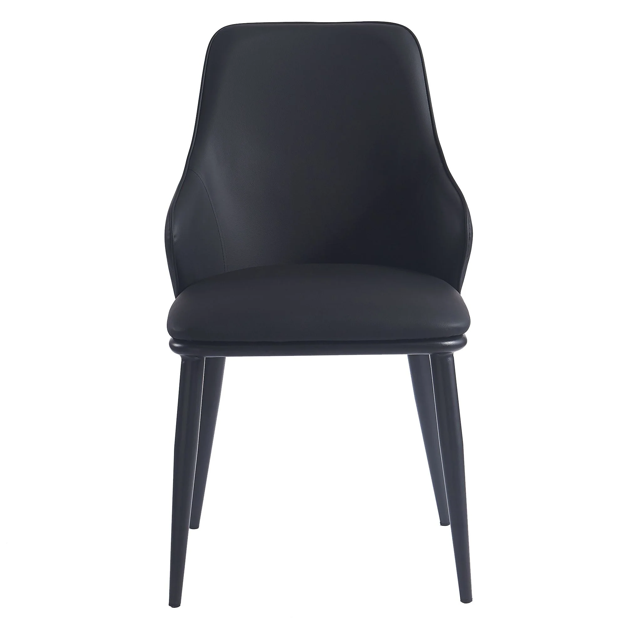 Kash Dining Chair, set of 2, in Black Faux Leather and Black - Image 5