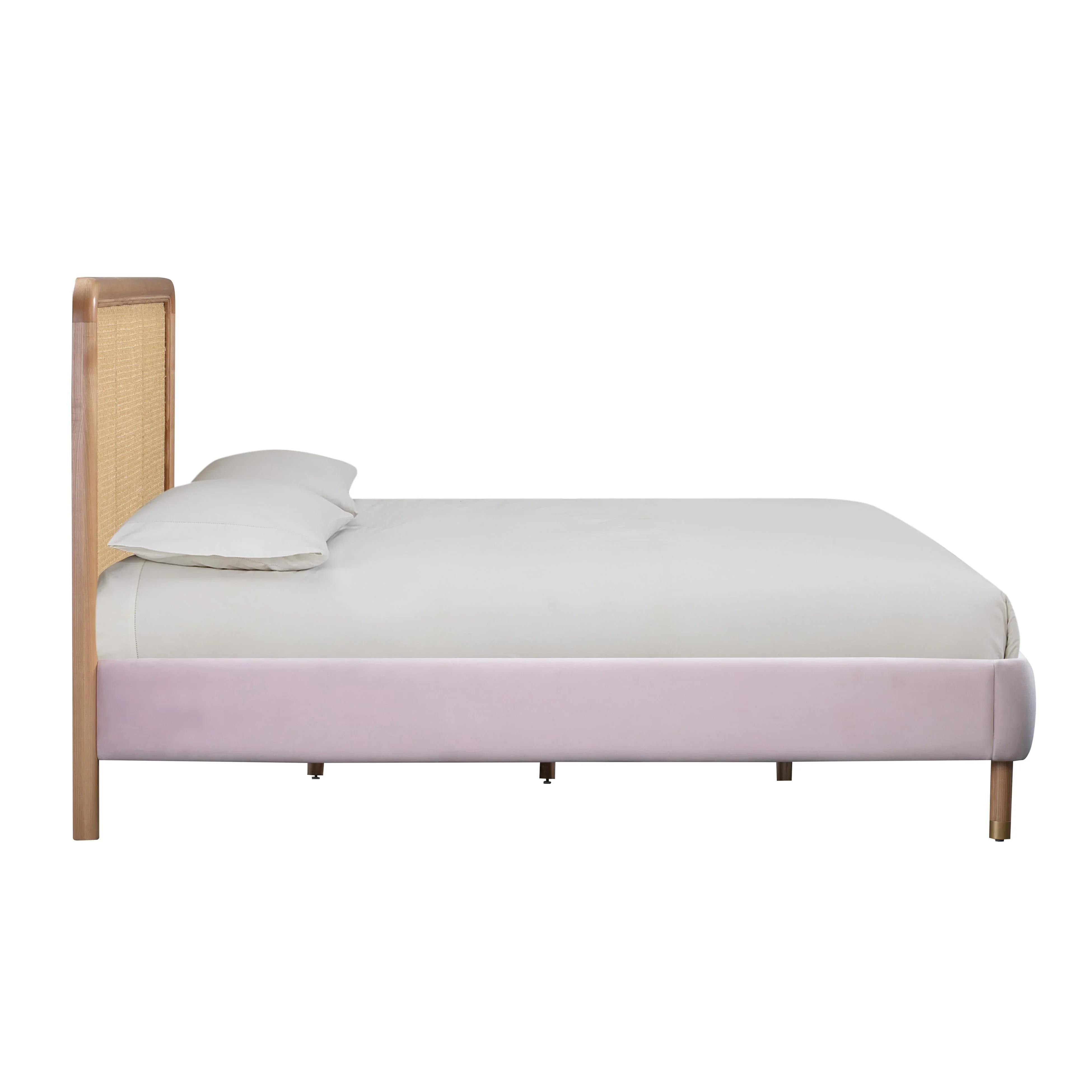 Kavali Performance Velvet and Natural Bed - Image 4