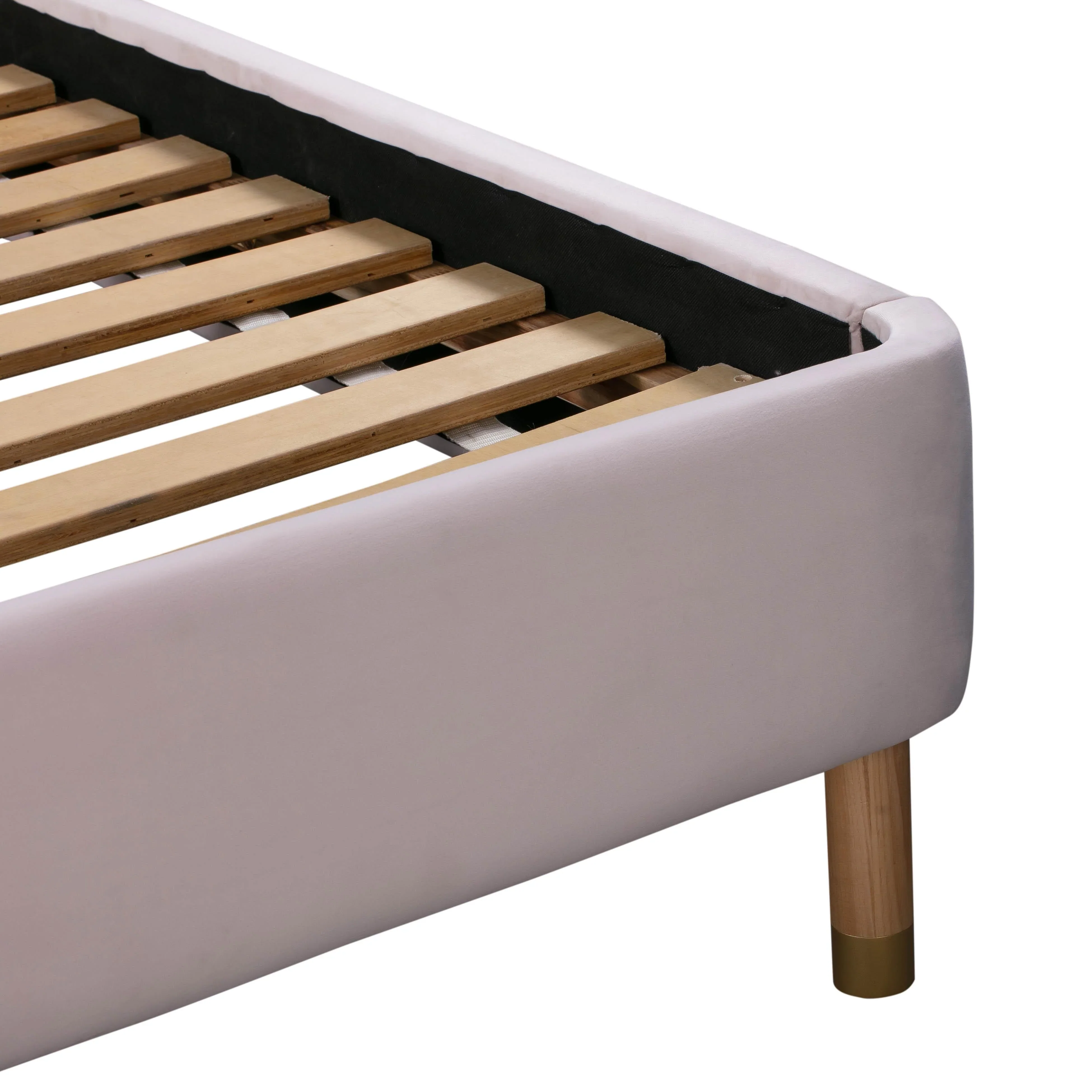 Kavali Performance Velvet and Natural Bed - Image 8