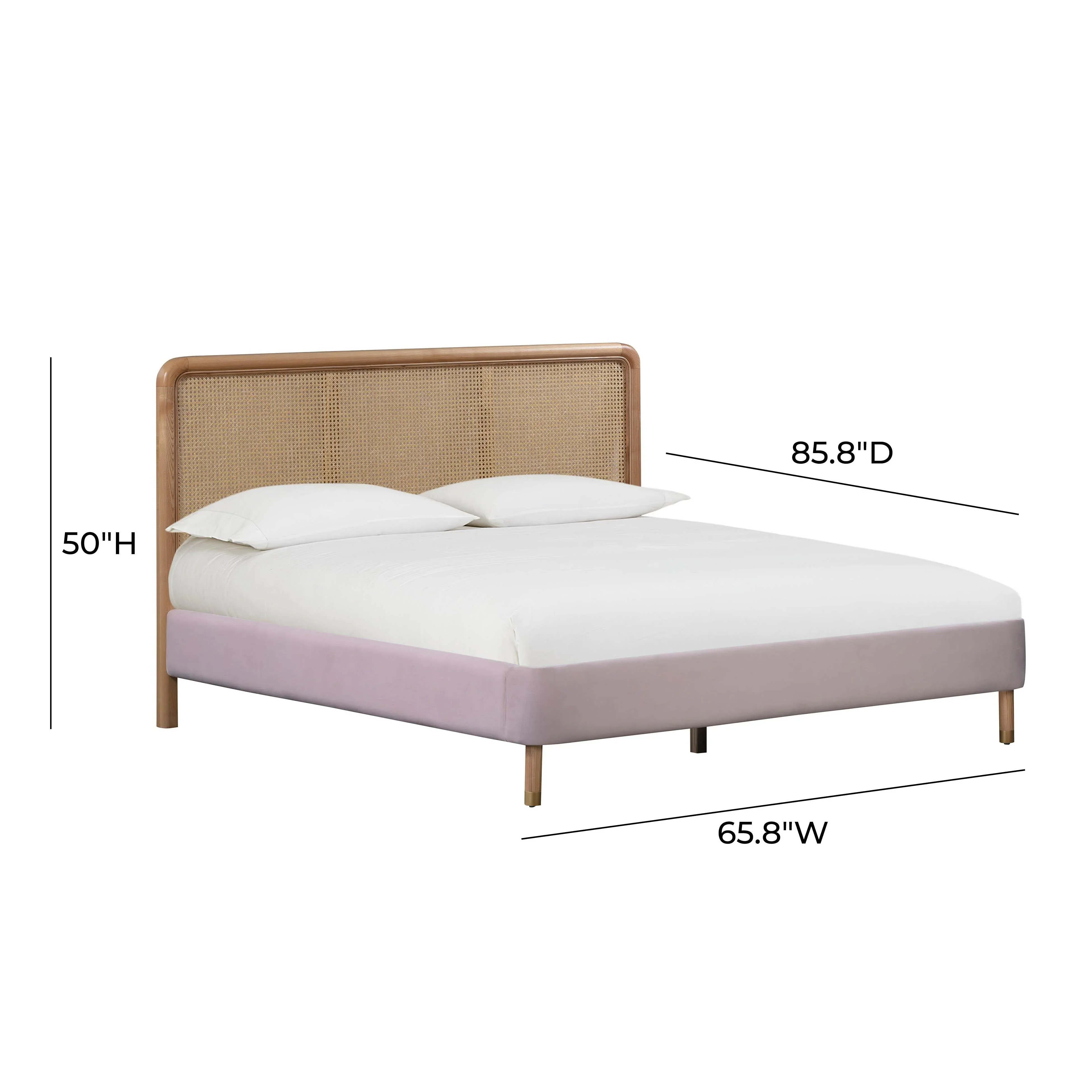 Kavali Performance Velvet and Natural Bed - Image 9