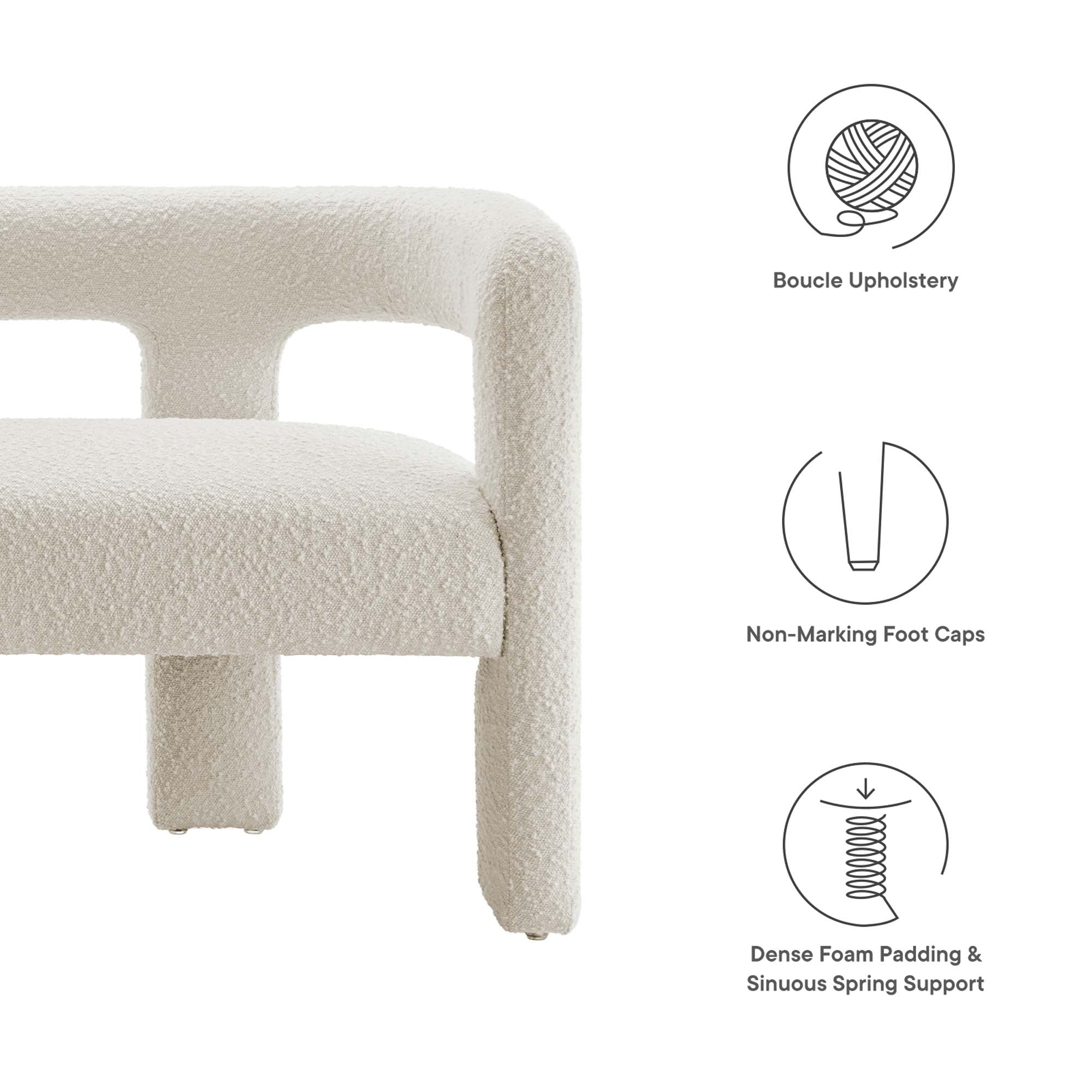 Kayla Boucle Upholstered Loveseat - Image 8