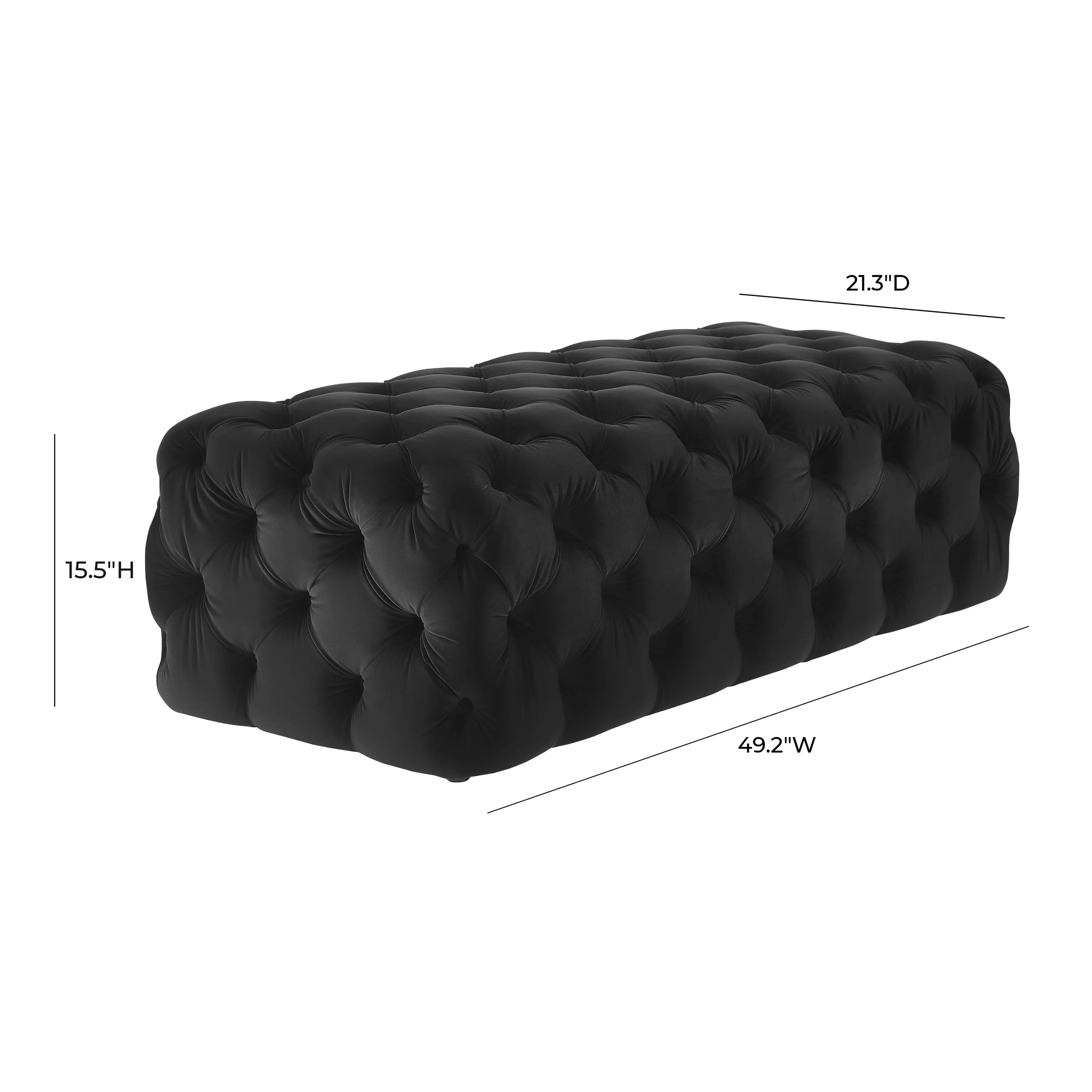 Kaylee 49" Performance Velvet Tufted Jumbo Ottoman - Image 14