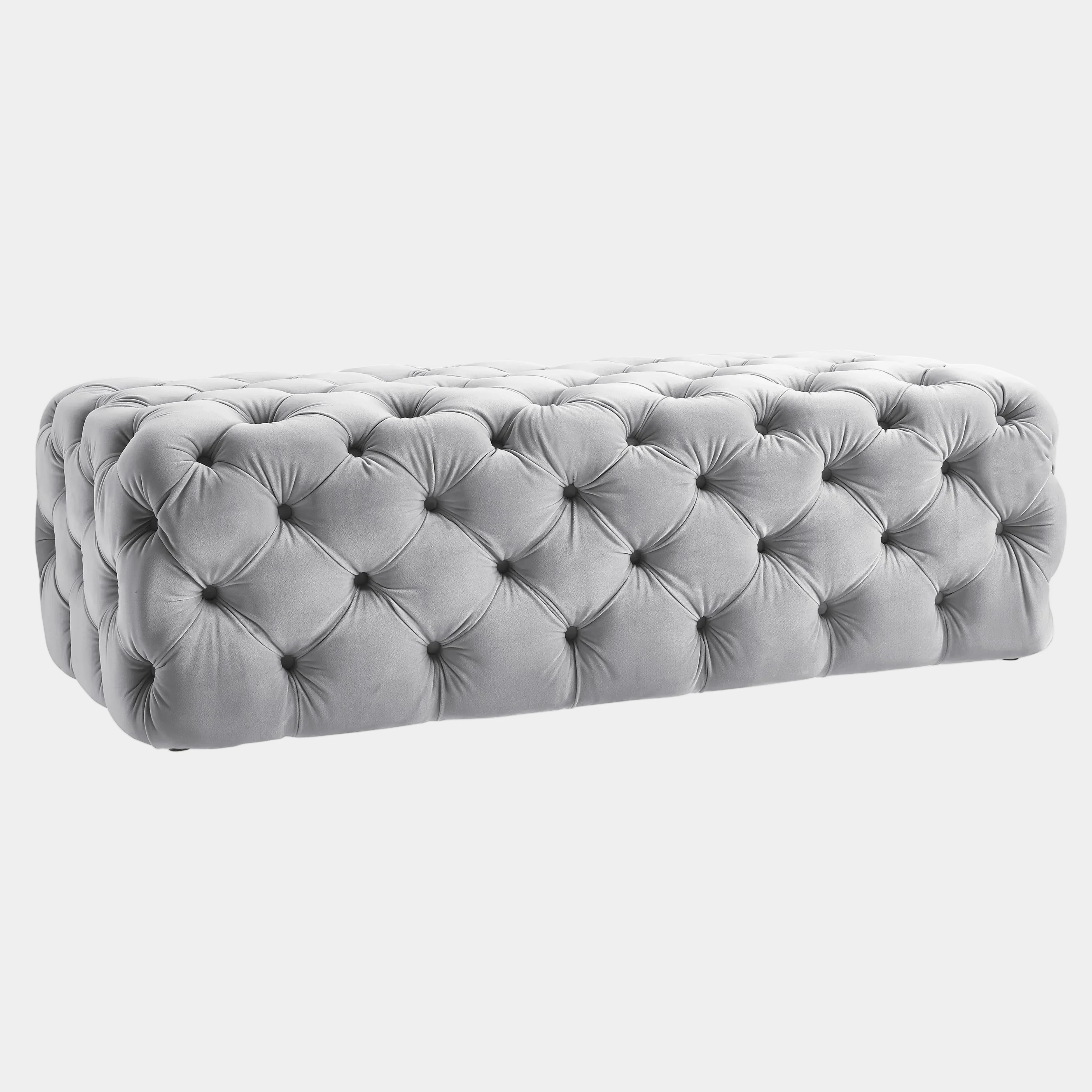 Kaylee 49" Performance Velvet Tufted Jumbo Ottoman - Image 22