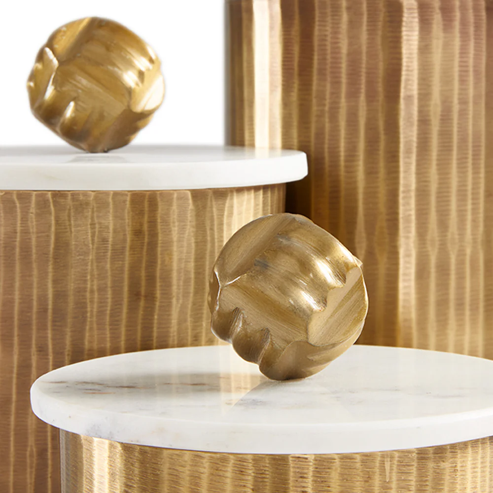 Keva Matte Texture Boxes Antique Brass (set of 3) - Image 3