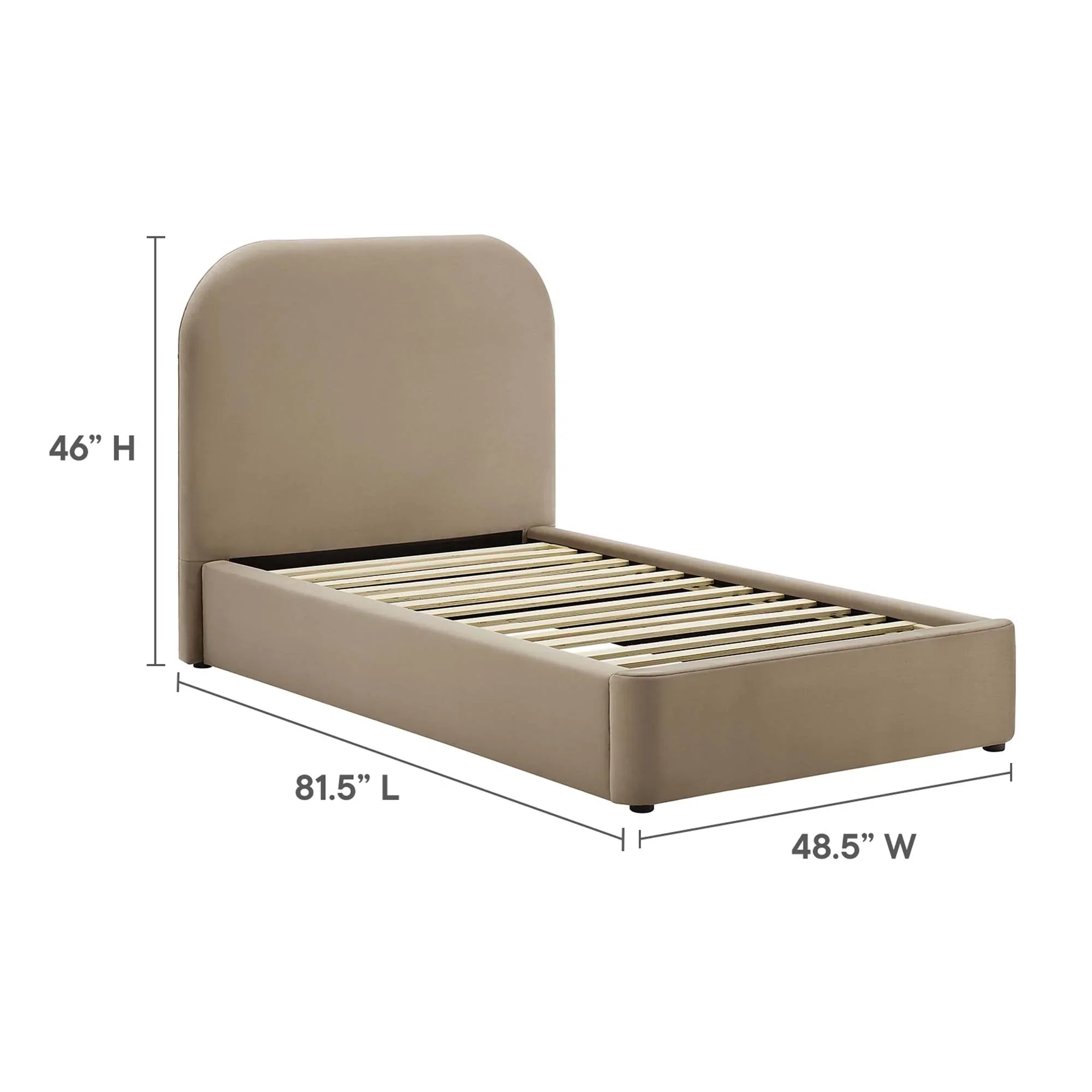 Keynote Performance Velvet Curved Platform Bed - Image 12
