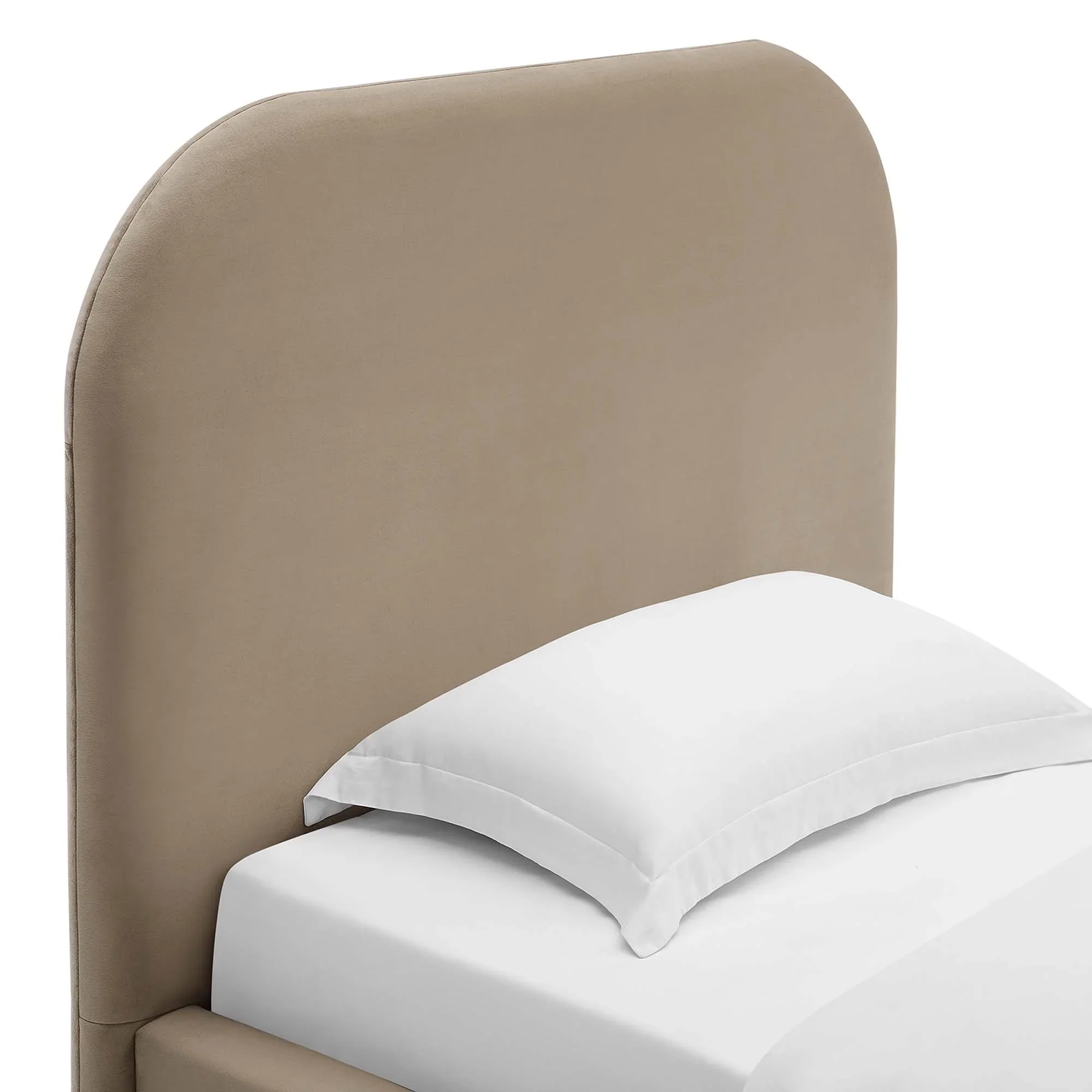 Keynote Performance Velvet Curved Platform Bed - Image 17