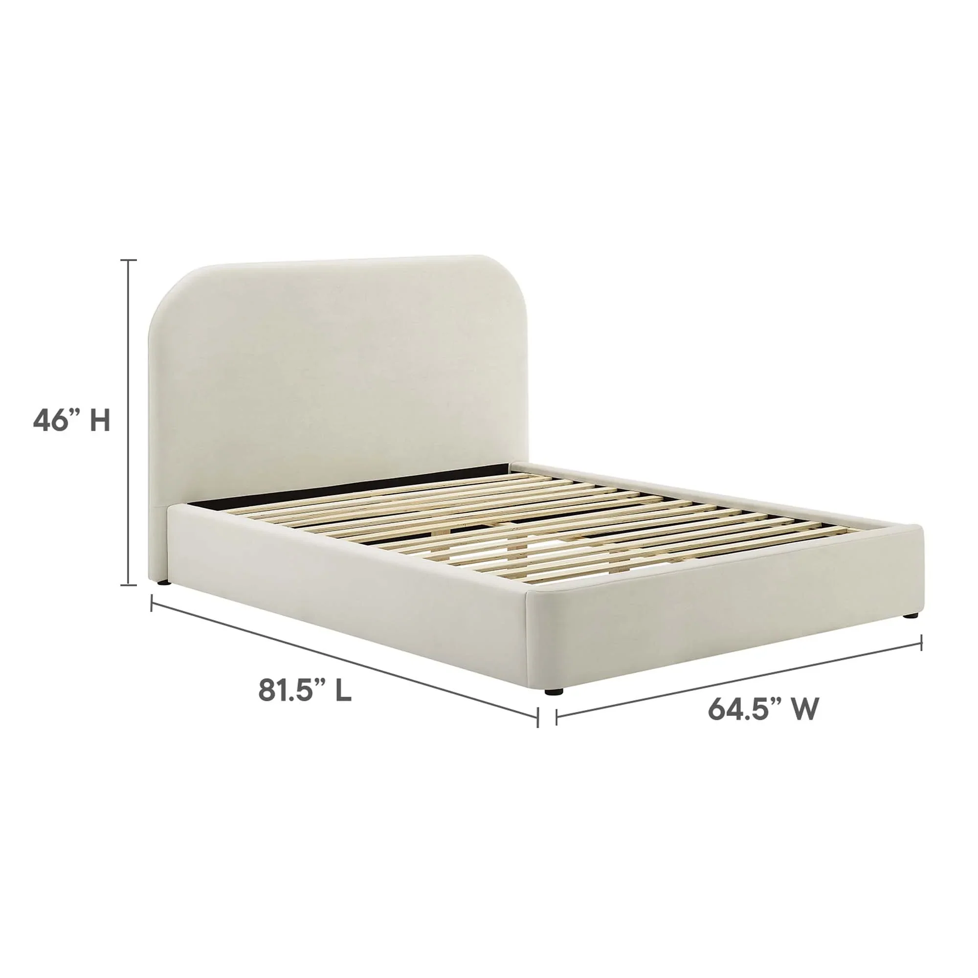 Keynote Performance Velvet Curved Platform Bed - Image 21